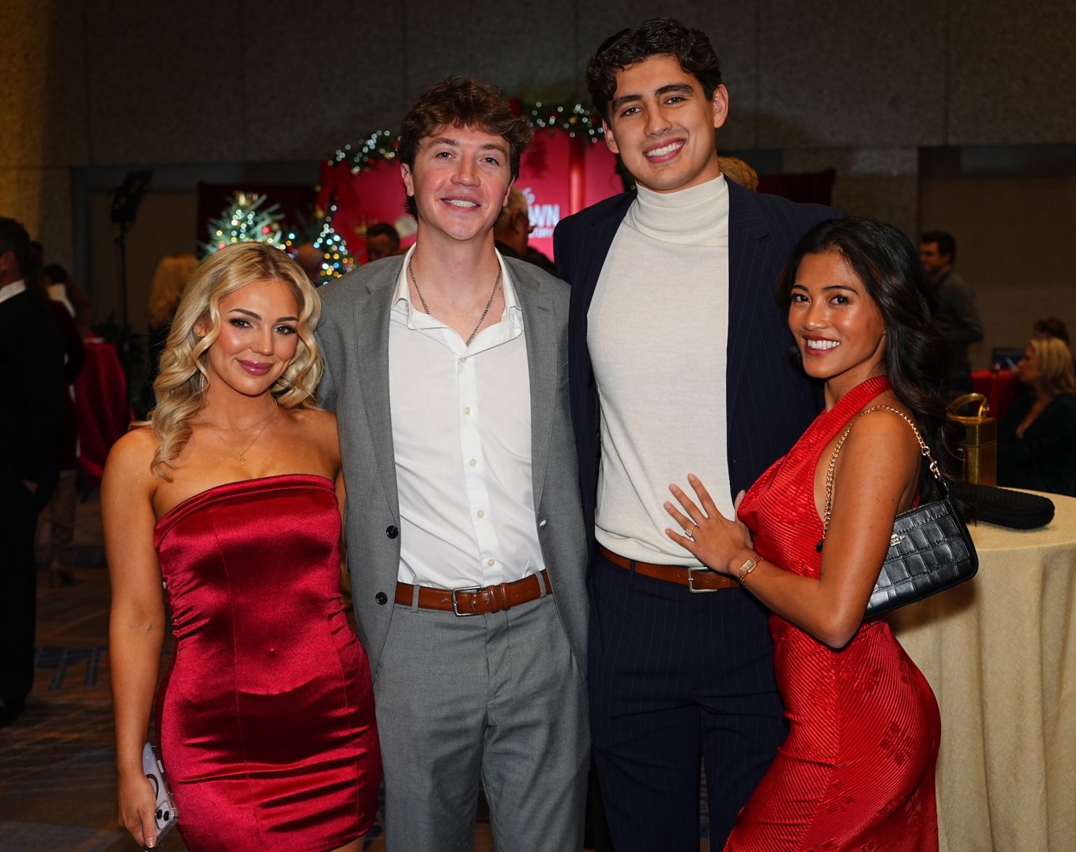 KANSAS CITY, MISSOURI - NOVEMBER 30: Matthew Wurnig, Clarissa Roberts, and Sophia Cuerquis attend Hallmark's Premiere Screening of Holiday Touchdown: A Chiefs Love Story on November 30, 2024 in Kansas City, Missouri. (Photo by Kyle Rivas/Getty Images for Hallmark Media)