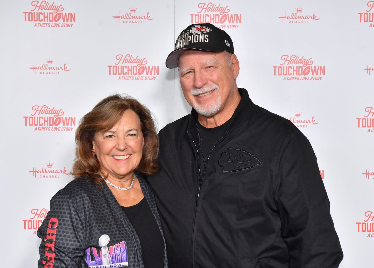 KANSAS CITY, MISSOURI - NOVEMBER 30: Don Blalock (R) attends Hallmark's Premiere Screening of Holiday Touchdown: A Chiefs Love Story on November 30, 2024 in Kansas City, Missouri. (Photo by Jason Davis/Getty Images for Hallmark Media)