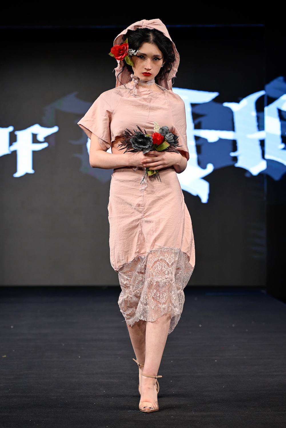NEW YORK, NEW YORK - FEBRUARY 08: Model Gianna Fung walks the runway at the Haus of Harleen show during New York Fashion Week Powered By Art Hearts Fashion at The Angel Orensanz Foundation on February 08, 2025 in New York City. (Photo by Arun Nevader/Getty Images for Art Hearts Fashion)