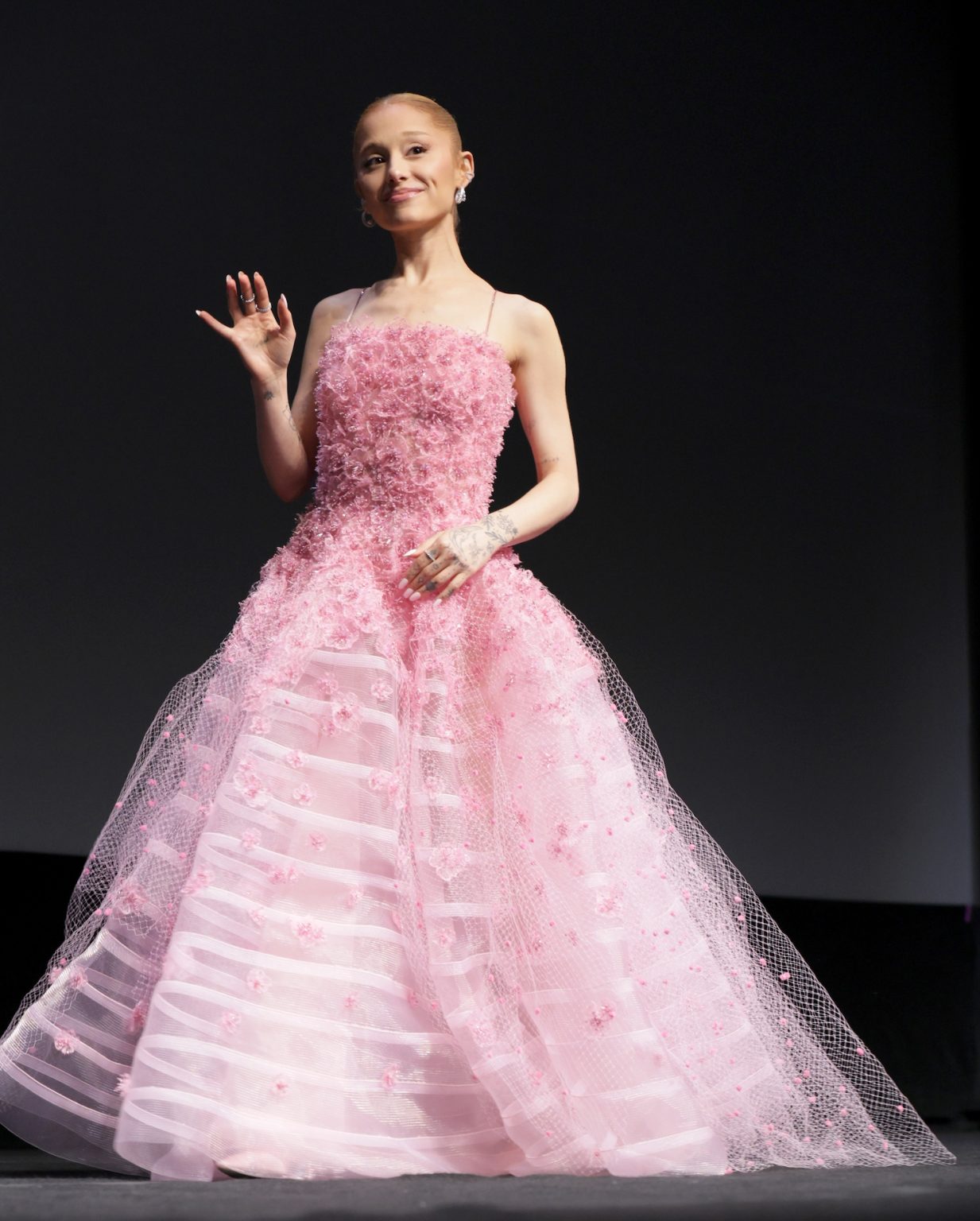 SANTA BARBARA, CALIFORNIA - FEBRUARY 09: Honoree Ariana Grande onstage at the Virtuosos Award ceremony during the 40th Santa Barbara International Film Festival at The Arlington Theatre on February 09, 2025 in Santa Barbara, California. (Photo by Rebecca Sapp/Getty Images for Santa Barbara International Film Festival)