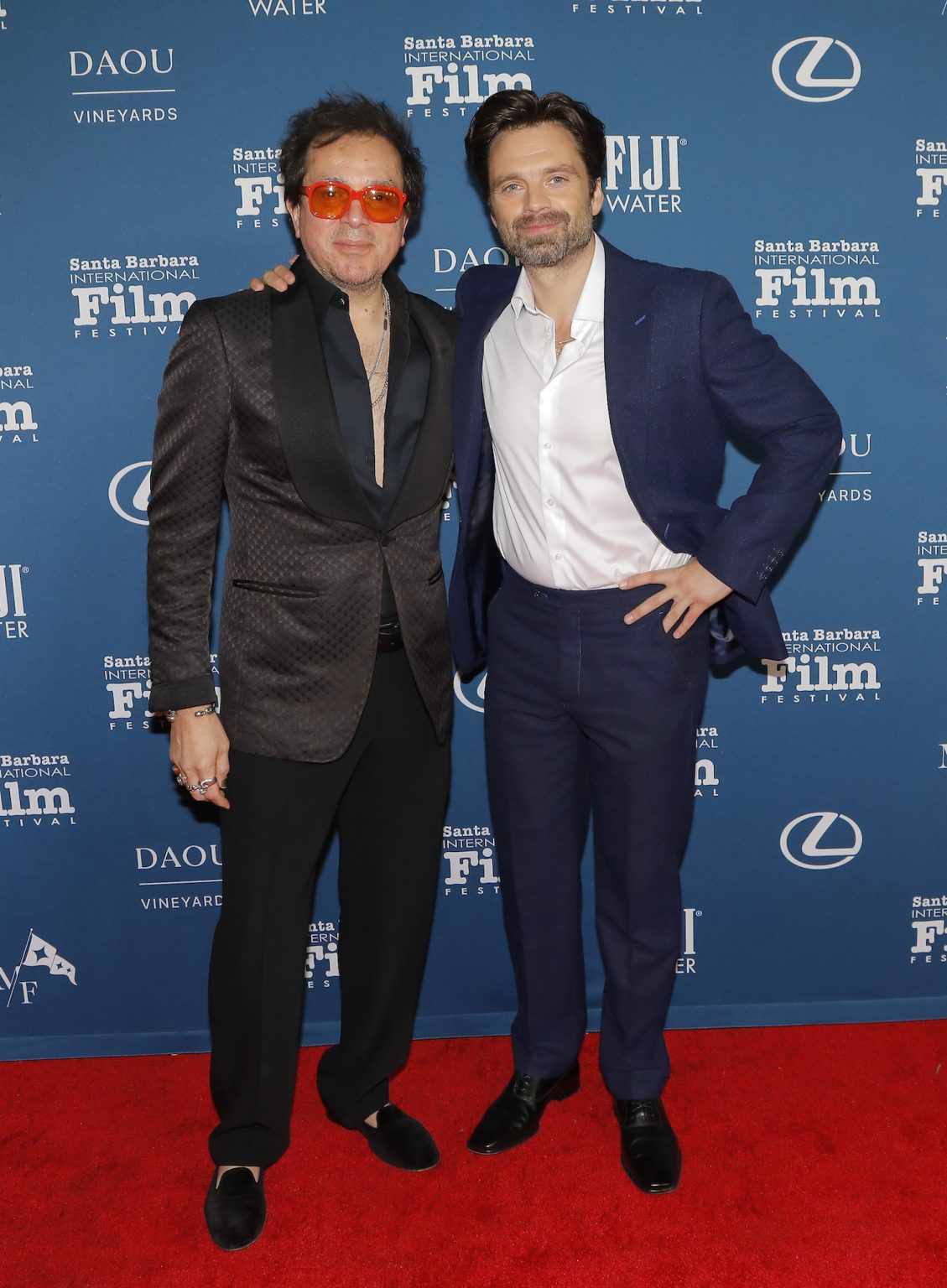 SANTA BARBARA, CALIFORNIA - FEBRUARY 09: SBIFF Executive Director Roger Durling and Sebastian Stan attends the Virtuosos Award ceremony during the 40th Santa Barbara International Film Festival at The Arlington Theatre on February 09, 2025 in Santa Barbara, California. (Photo by Tibrina Hobson/Getty Images for Santa Barbara International Film Festival)
