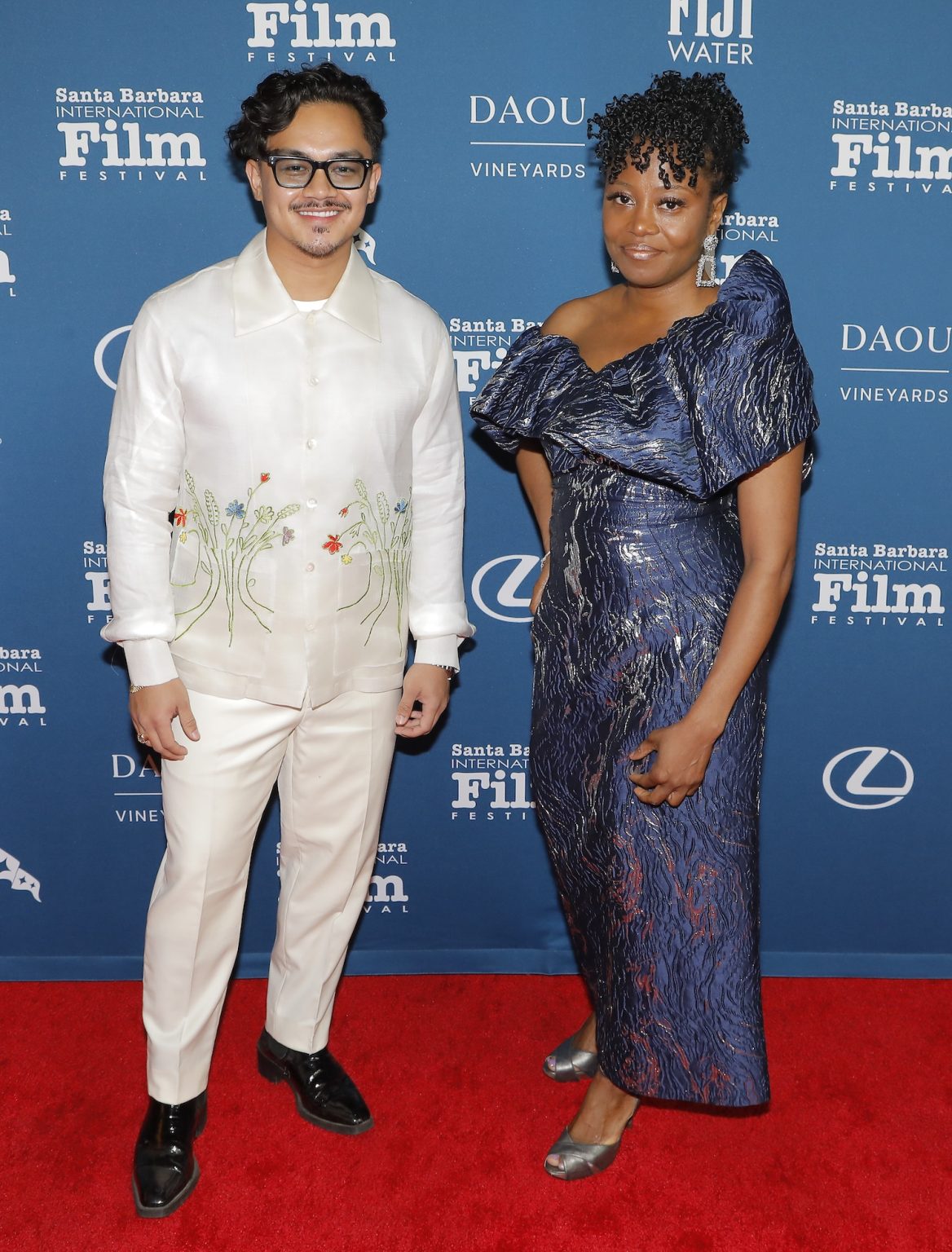SANTA BARBARA, CALIFORNIA - FEBRUARY 09: Enrique Baniqued and Karen Chapman attend the Virtuosos Award ceremony during the 40th Santa Barbara International Film Festival at The Arlington Theatre on February 09, 2025 in Santa Barbara, California. (Photo by Tibrina Hobson/Getty Images for Santa Barbara International Film Festival)