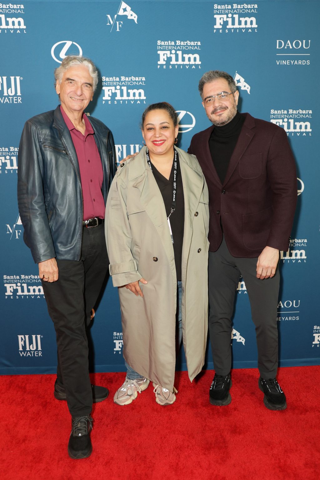 SANTA BARBARA, CALIFORNIA - FEBRUARY 09: (L-R) Gregory Nava, Estrella Araiza, and Andres Castillo attend the Virtuosos Award ceremony during the 40th Santa Barbara International Film Festival at The Arlington Theatre on February 09, 2025 in Santa Barbara, California. (Photo by Rebecca Sapp/Getty Images for Santa Barbara International Film Festival)