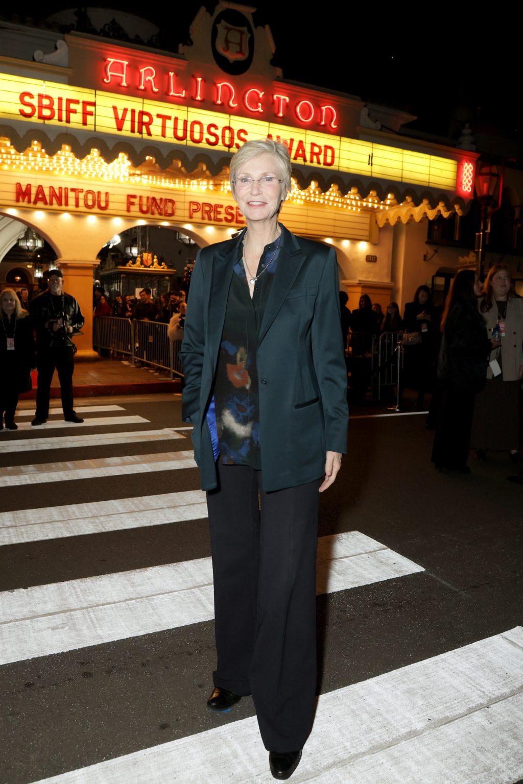 SANTA BARBARA, CALIFORNIA - FEBRUARY 09: Presenter Jane Lynch attends the Virtuosos Award ceremony during the 40th Santa Barbara International Film Festival at The Arlington Theatre on February 09, 2025 in Santa Barbara, California. (Photo by Rebecca Sapp/Getty Images for Santa Barbara International Film Festival)