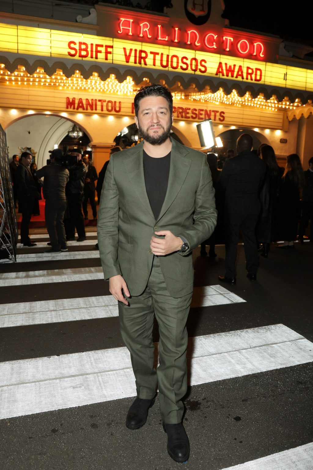 SANTA BARBARA, CALIFORNIA - FEBRUARY 09: Honoree John Magaro attends the Virtuosos Award ceremony during the 40th Santa Barbara International Film Festival at The Arlington Theatre on February 09, 2025 in Santa Barbara, California. (Photo by Rebecca Sapp/Getty Images for Santa Barbara International Film Festival)