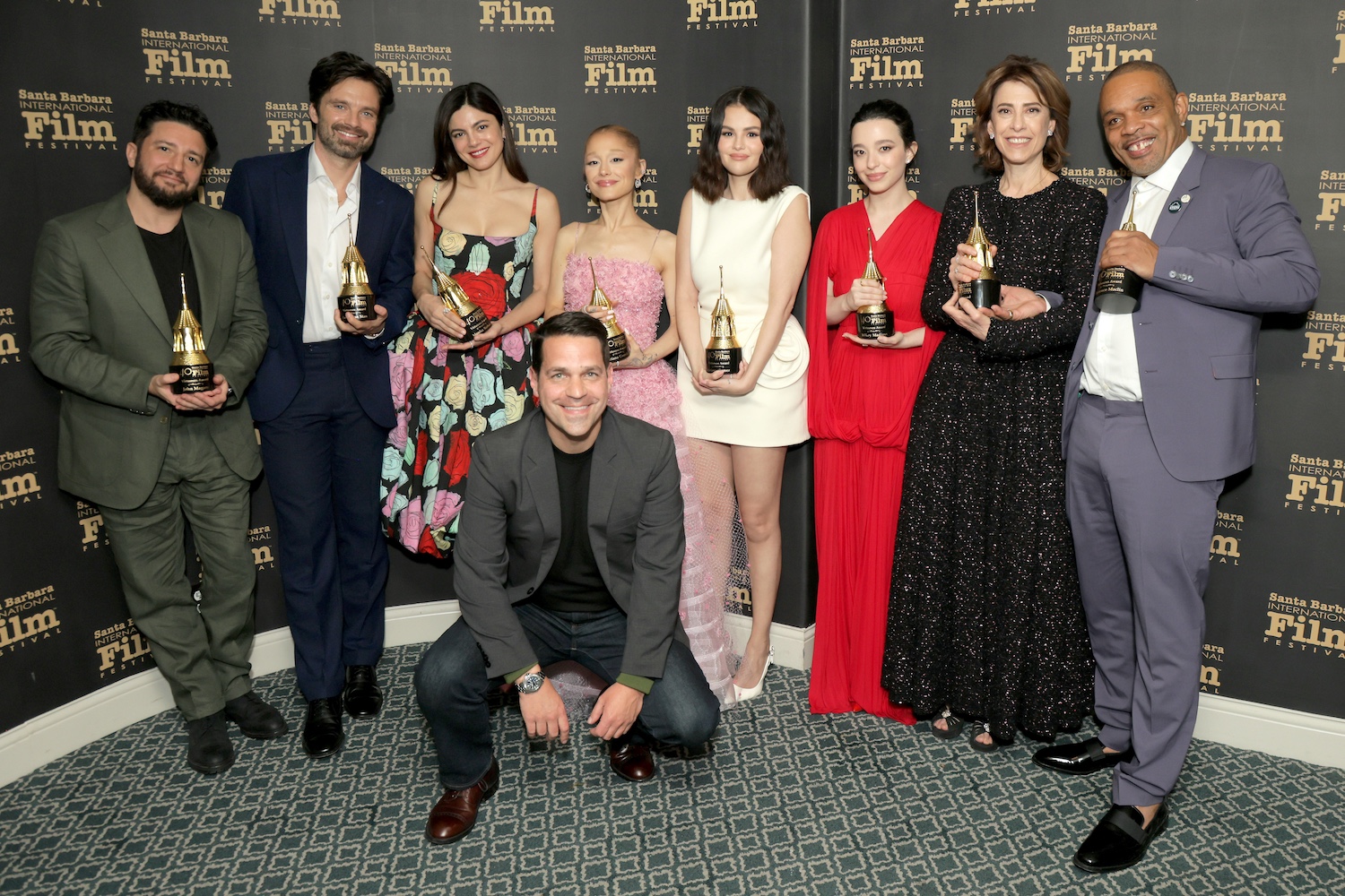 Honorees Ariana Grande, Clarence Maclin, Fernanda Torres, John Magaro, Mikey Madison, Monica Barbaro, Sebastian Stan, and Selena Gomez, Moderated by Dave Karger, Presented by Jane Lynch at the 40th Annual SBIFF VIRTUOSOS AWARD