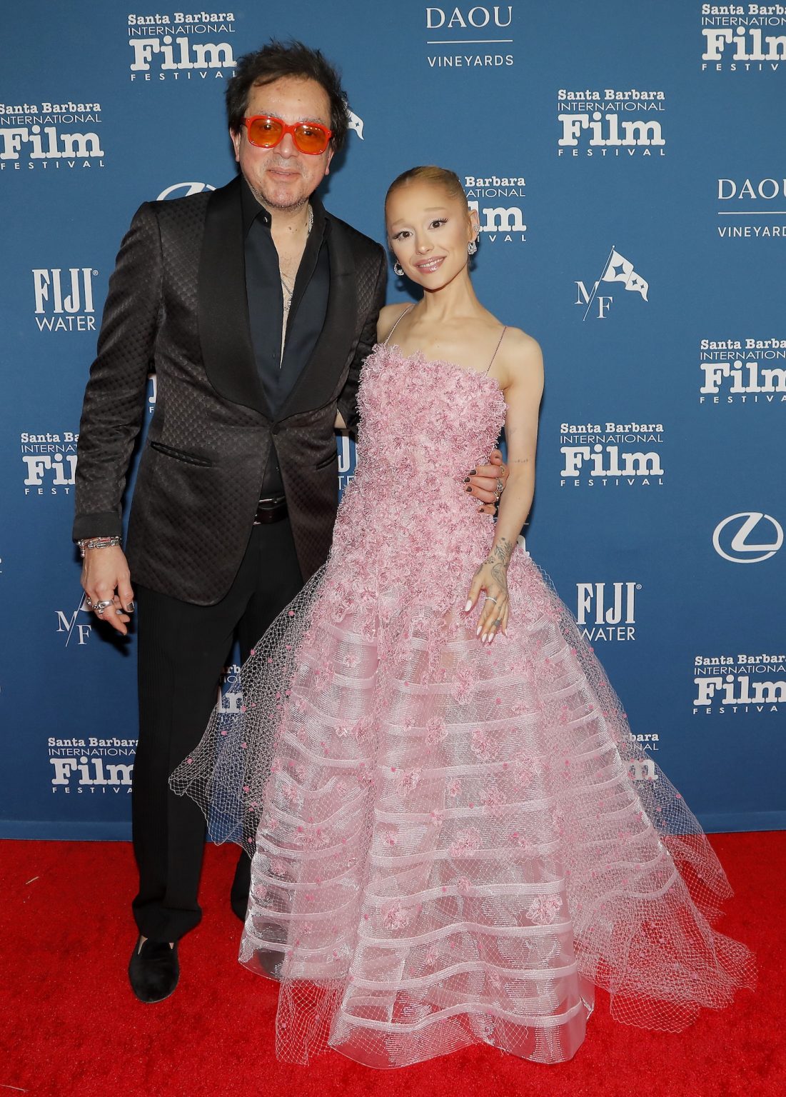 SANTA BARBARA, CALIFORNIA - FEBRUARY 09: SBIFF Executive Director Roger Durling and Ariana Grande attend the Virtuosos Award ceremony during the 40th Santa Barbara International Film Festival at The Arlington Theatre on February 09, 2025 in Santa Barbara, California. (Photo by Tibrina Hobson/Getty Images for Santa Barbara International Film Festival)