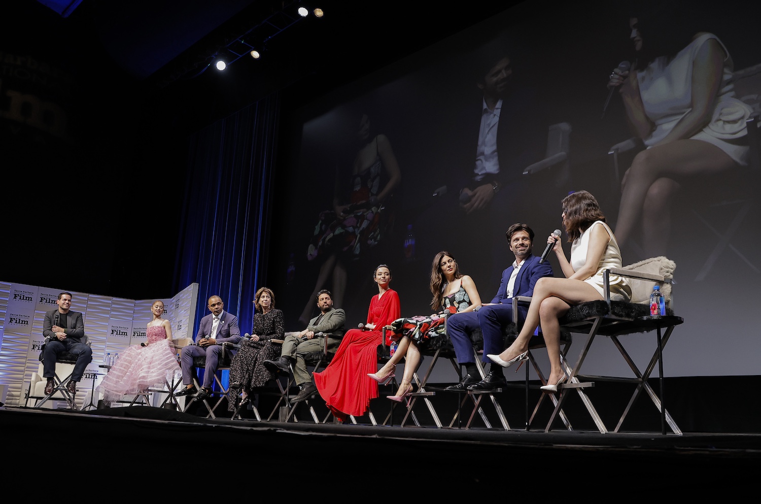 Honorees Ariana Grande, Clarence Maclin, Fernanda Torres, John Magaro, Mikey Madison, Monica Barbaro, Sebastian Stan, and Selena Gomez, Moderated by Dave Karger, Presented by Jane Lynch at the 40th Annual SBIFF VIRTUOSOS AWARD