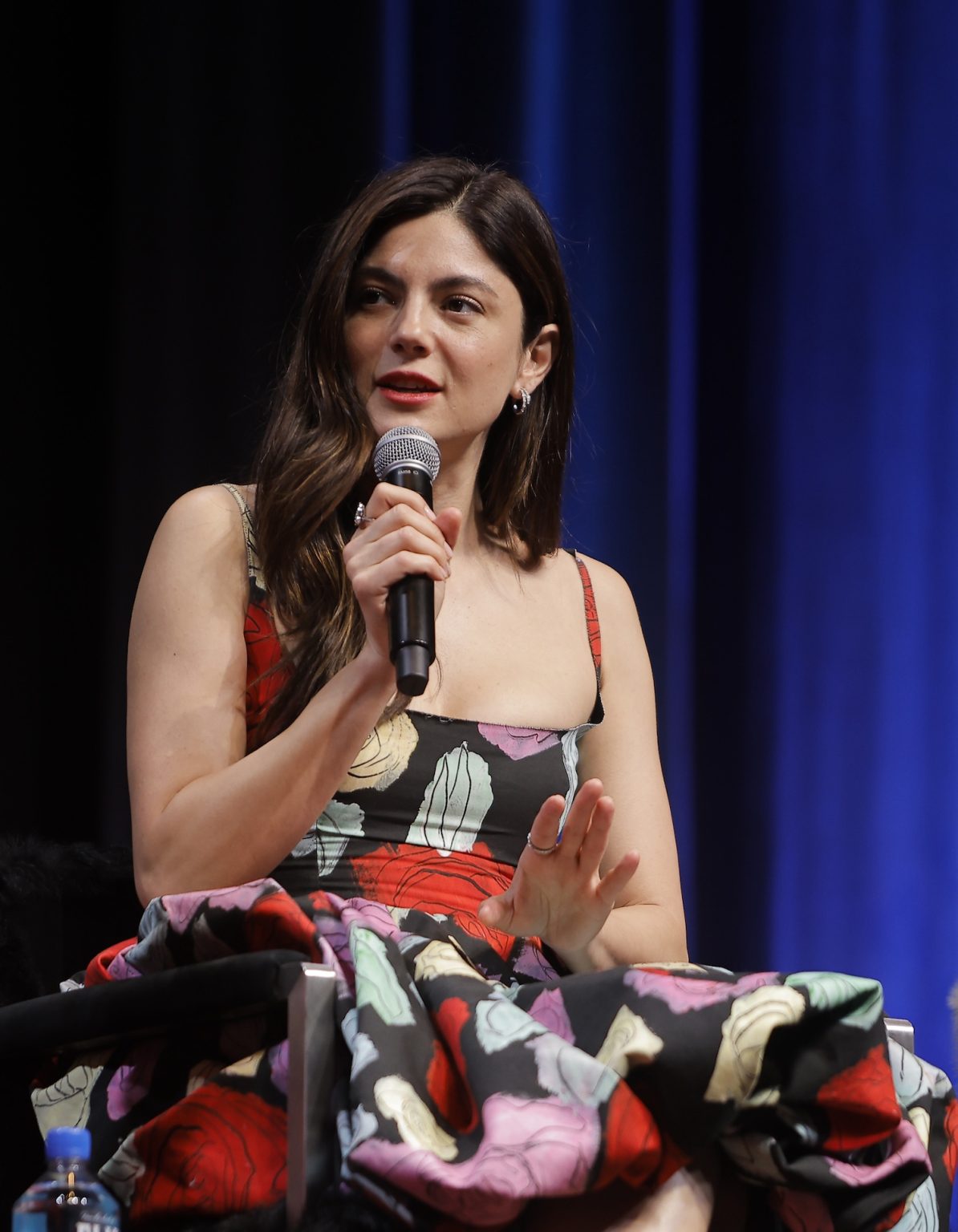 SANTA BARBARA, CALIFORNIA - FEBRUARY 09: Monica Barbaro speaks onstage at the Virtuosos Award during the 40th Santa Barbara International Film Festival at The Arlington Theatre on February 09, 2025 in Santa Barbara, California. (Photo by Tibrina Hobson/Getty Images for Santa Barbara International Film Festival)