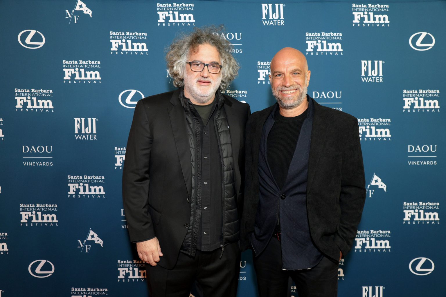 SANTA BARBARA, CALIFORNIA - FEBRUARY 11: (L-R) Abner Benaim and Mauro Colombo attend the Arlington Artist Award ceremony during the 40th Santa Barbara International Film Festival at The Arlington Theatre on February 11, 2025 in Santa Barbara, California. (Photo by Rebecca Sapp/Getty Images for Santa Barbara International Film Festival)