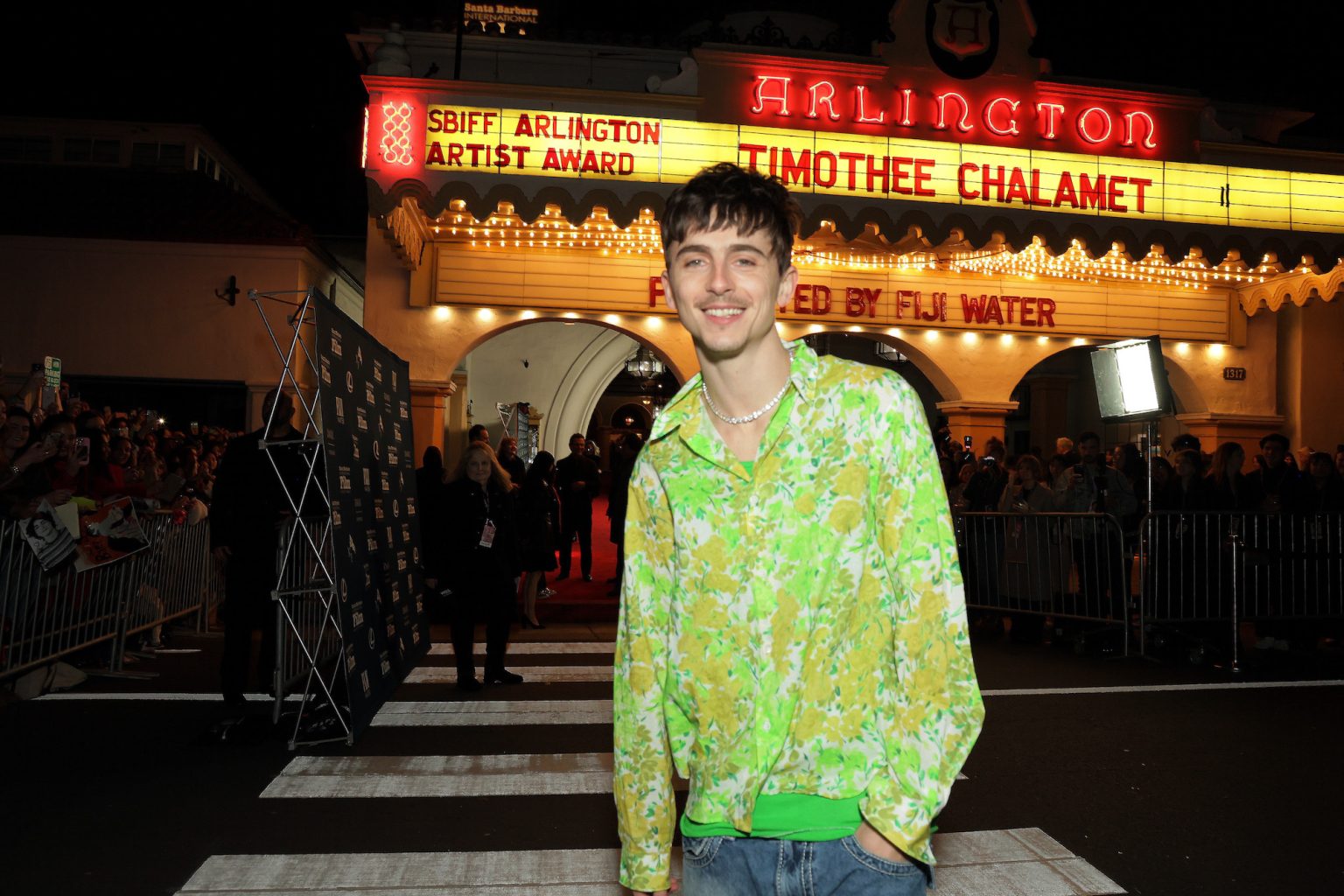 SANTA BARBARA, CALIFORNIA - FEBRUARY 11: Honoree Timothée Chalamet attends the Arlington Artist Award ceremony during the 40th Santa Barbara International Film Festival at The Arlington Theatre on February 11, 2025 in Santa Barbara, California. (Photo by Rebecca Sapp/Getty Images for Santa Barbara International Film Festival)