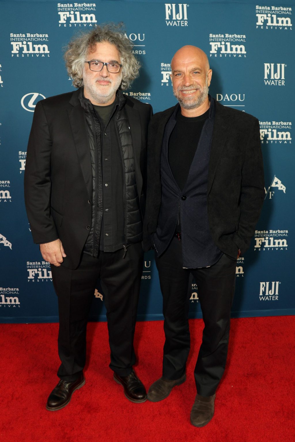 SANTA BARBARA, CALIFORNIA - FEBRUARY 11: (L-R) Abner Benaim and Mauro Colombo attend the Arlington Artist Award ceremony during the 40th Santa Barbara International Film Festival at The Arlington Theatre on February 11, 2025 in Santa Barbara, California. (Photo by Rebecca Sapp/Getty Images for Santa Barbara International Film Festival)