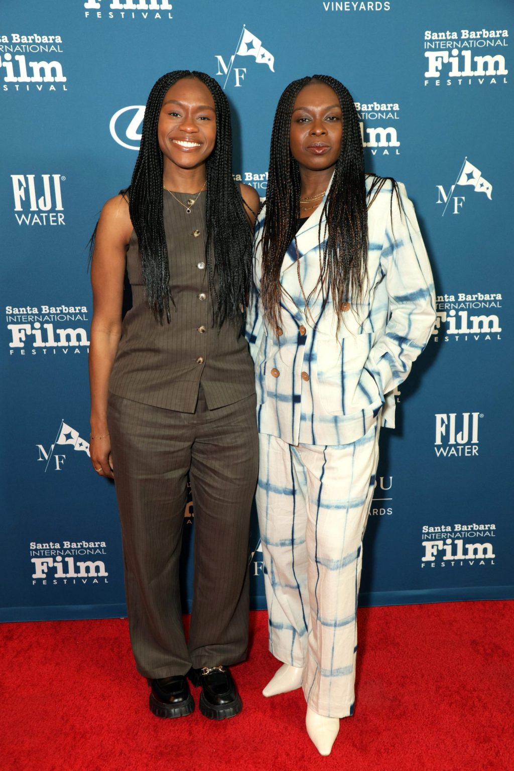 SANTA BARBARA, CALIFORNIA - FEBRUARY 11: (L-R) Mary Iyiola and Joan Iyiola attend the Arlington Artist Award ceremony during the 40th Santa Barbara International Film Festival at The Arlington Theatre on February 11, 2025 in Santa Barbara, California. (Photo by Rebecca Sapp/Getty Images for Santa Barbara International Film Festival)