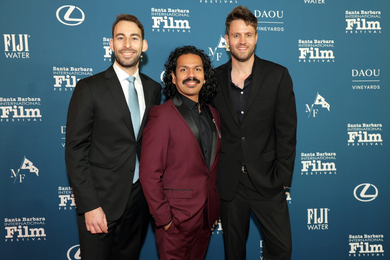 SANTA BARBARA, CALIFORNIA - FEBRUARY 11: (L-R) Benjamin Wellington, Joél Inchaustegui, and Nathaniel Lezra attend the Arlington Artist Award ceremony during the 40th Santa Barbara International Film Festival at The Arlington Theatre on February 11, 2025 in Santa Barbara, California. (Photo by Rebecca Sapp/Getty Images for Santa Barbara International Film Festival)