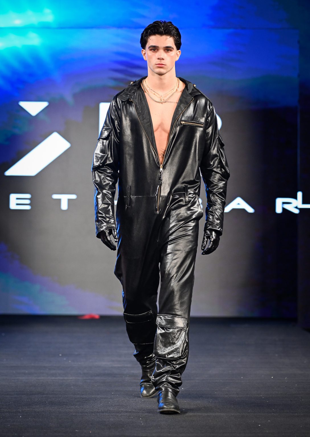 NEW YORK, NEW YORK - FEBRUARY 06: A model walks the runway at the Kenneth Barlis show during New York Fashion Week Powered By Art Hearts Fashion at The Angel Orensanz Foundation on February 06, 2025 in New York City. (Photo by Arun Nevader/Getty Images for Art Hearts Fashion)