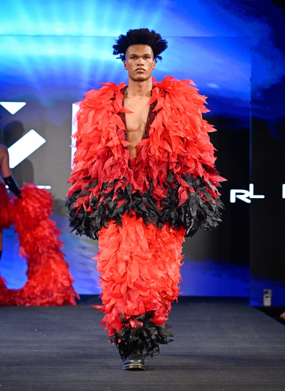 NEW YORK, NEW YORK - FEBRUARY 06: A model walks the runway at the Kenneth Barlis show during New York Fashion Week Powered By Art Hearts Fashion at The Angel Orensanz Foundation on February 06, 2025 in New York City. (Photo by Arun Nevader/Getty Images for Art Hearts Fashion)