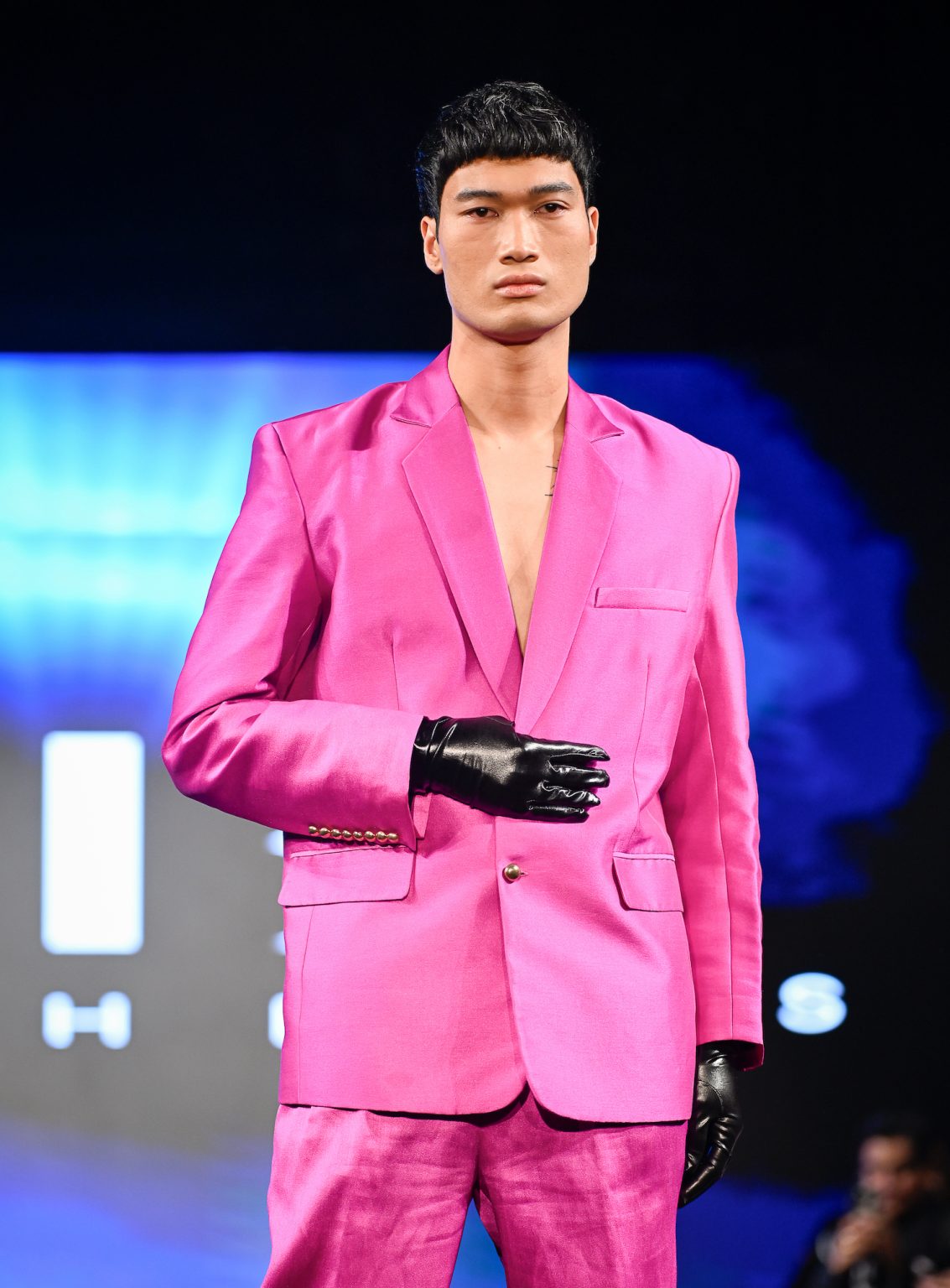 NEW YORK, NEW YORK - FEBRUARY 06: A model walks the runway at the Kenneth Barlis show during New York Fashion Week Powered By Art Hearts Fashion at The Angel Orensanz Foundation on February 06, 2025 in New York City. (Photo by Arun Nevader/Getty Images for Art Hearts Fashion)