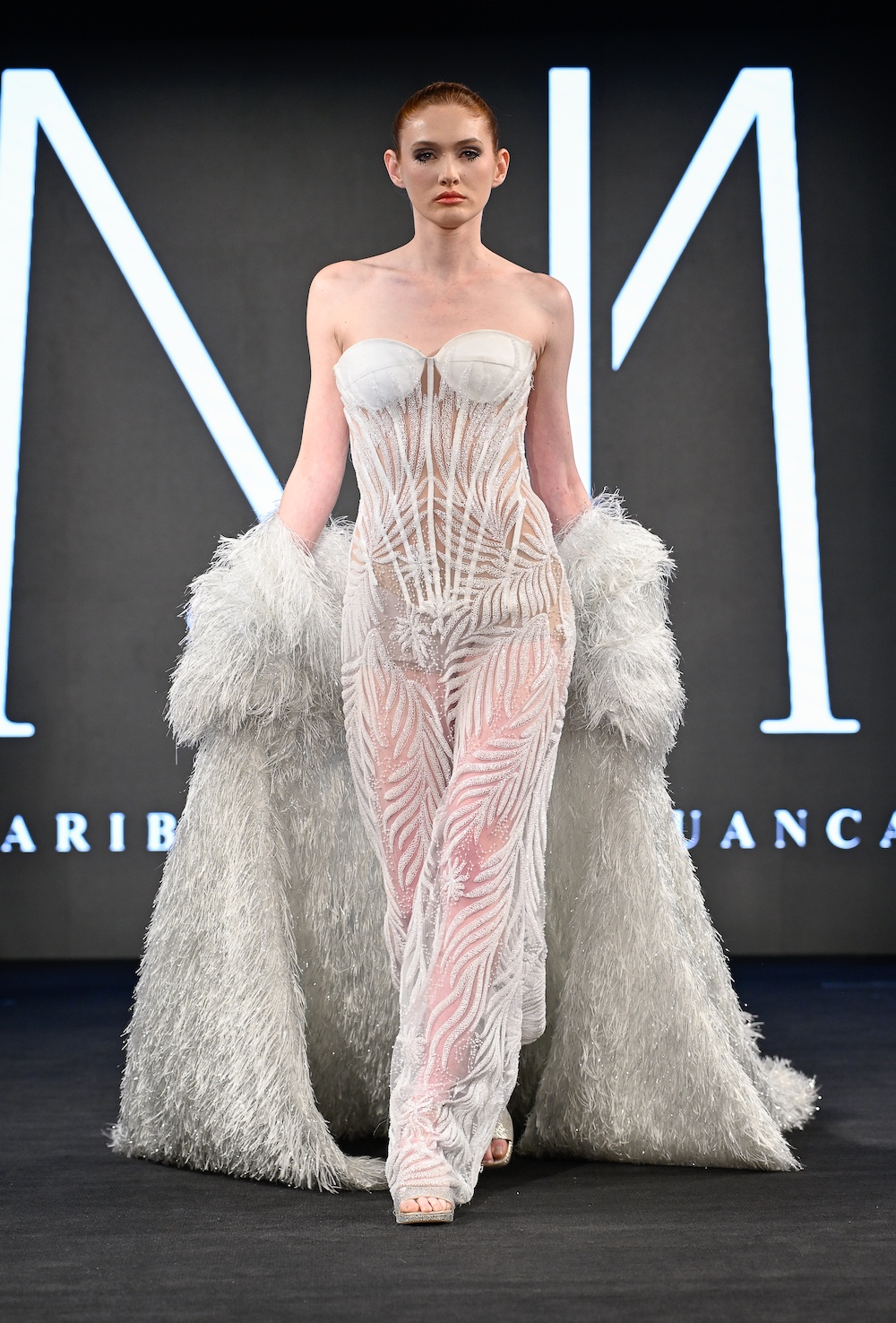 NEW YORK, NEW YORK - FEBRUARY 07: Sarah Gullixson walks the runway at the Maribel Julcahuanca show during New York Fashion Week Powered By Art Hearts Fashion at The Angel Orensanz Foundation on February 07, 2025 in New York City. (Photo by Arun Nevader/Getty Images for Art Hearts Fashion)