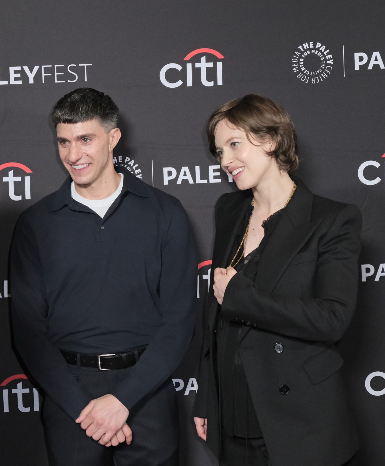 HOLLYWOOD CA - MARCH 29: Gideon Glick and Lou de Laâge at PaleyFest LA 2025 honoring The Amy Sherman-Palladino Multiverse, presented by the Paley Center for Media, at the DOLBY THEATRE on March 29, 2025 in Hollywood, California. © Michael Bulbenko