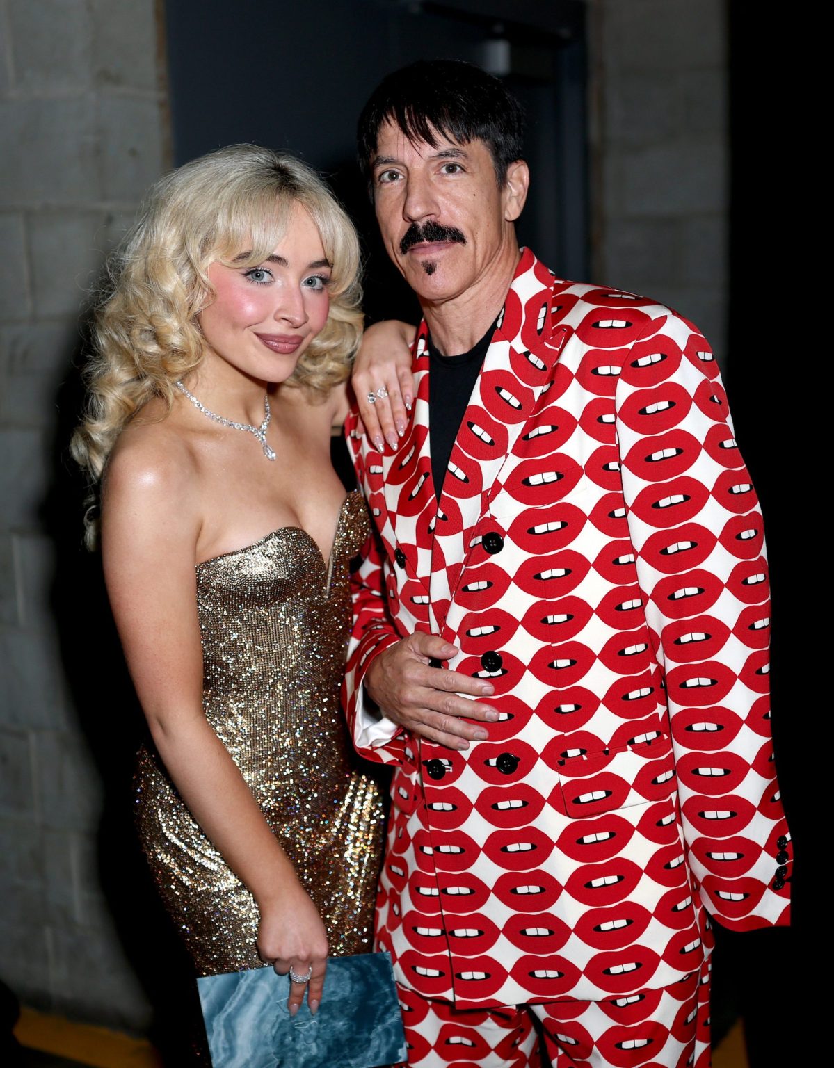 LOS ANGELES, CALIFORNIA - FEBRUARY 02: (L-R) Sabrina Carpenter and Anthony Kiedis attend the 67th Annual GRAMMY Awards at Crypto.com Arena on February 02, 2025 in Los Angeles, California. (Photo by Matt Winkelmeyer/Getty Images for The Recording Academy)