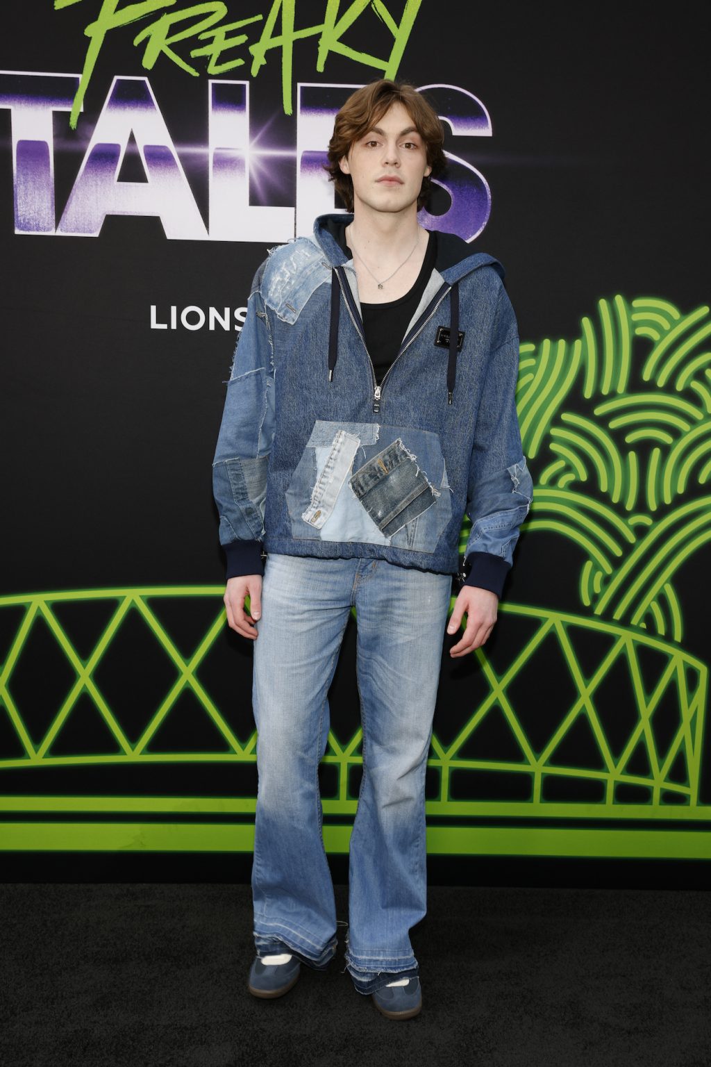 OAKLAND, CALIFORNIA - MARCH 19: Jack Champion arrives to the "Freaky Tales" premiere on March 19, 2025 in Oakland, California. (Photo by Kimberly White/Getty Images for Lionsgate)