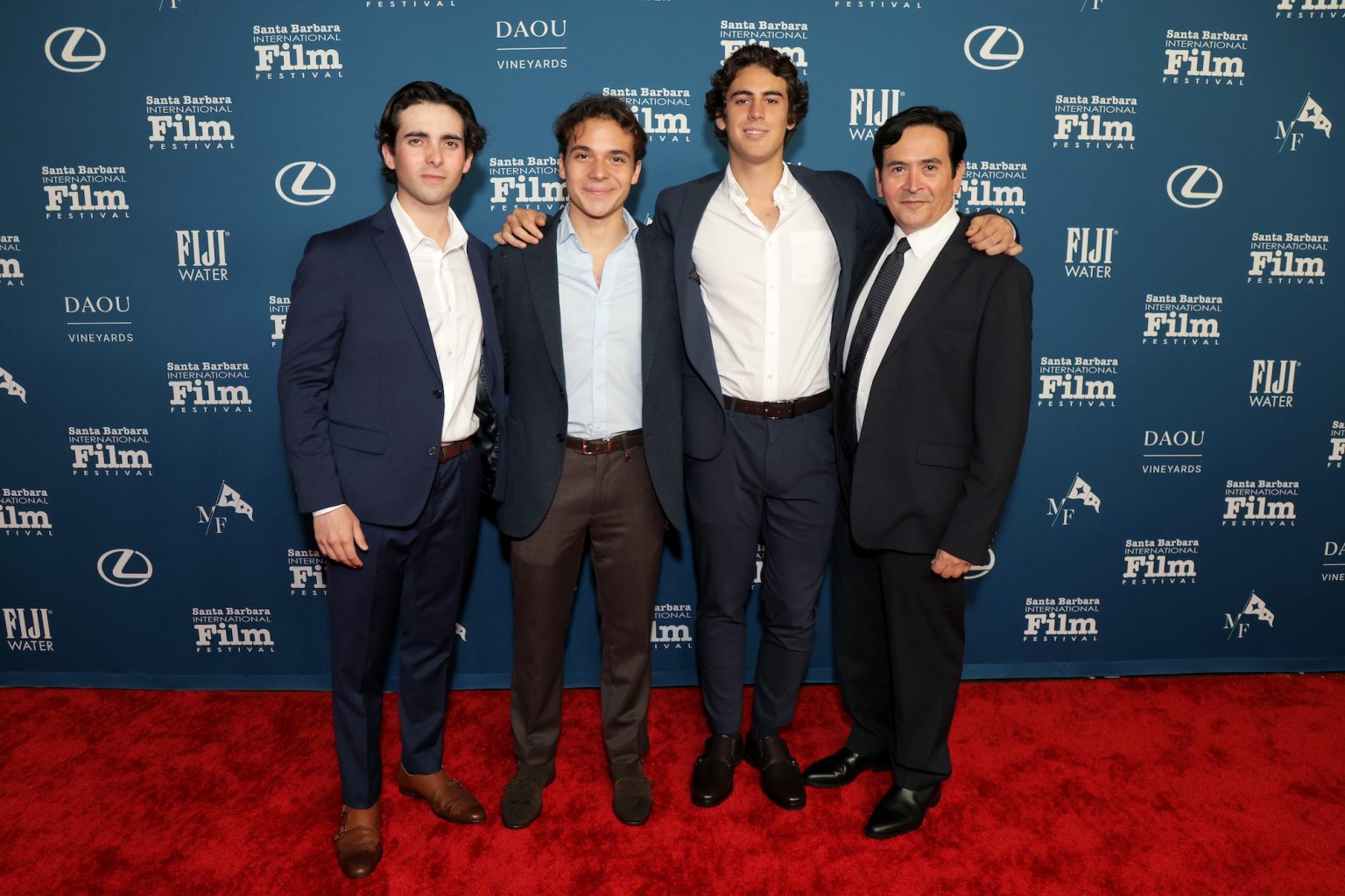 SANTA BARBARA, CALIFORNIA - FEBRUARY 06: (L-R) Andrés Revo, Héctor Kuri, Pablo Delgado, and Alejandro Andrade Pease attend the Outstanding Performer of the Year Award ceremony during the 40th Santa Barbara International Film Festival at Arlington Theatre on February 06, 2025 in Santa Barbara, California. (Photo by Rebecca Sapp/Getty Images for Santa Barbara International Film Festival)