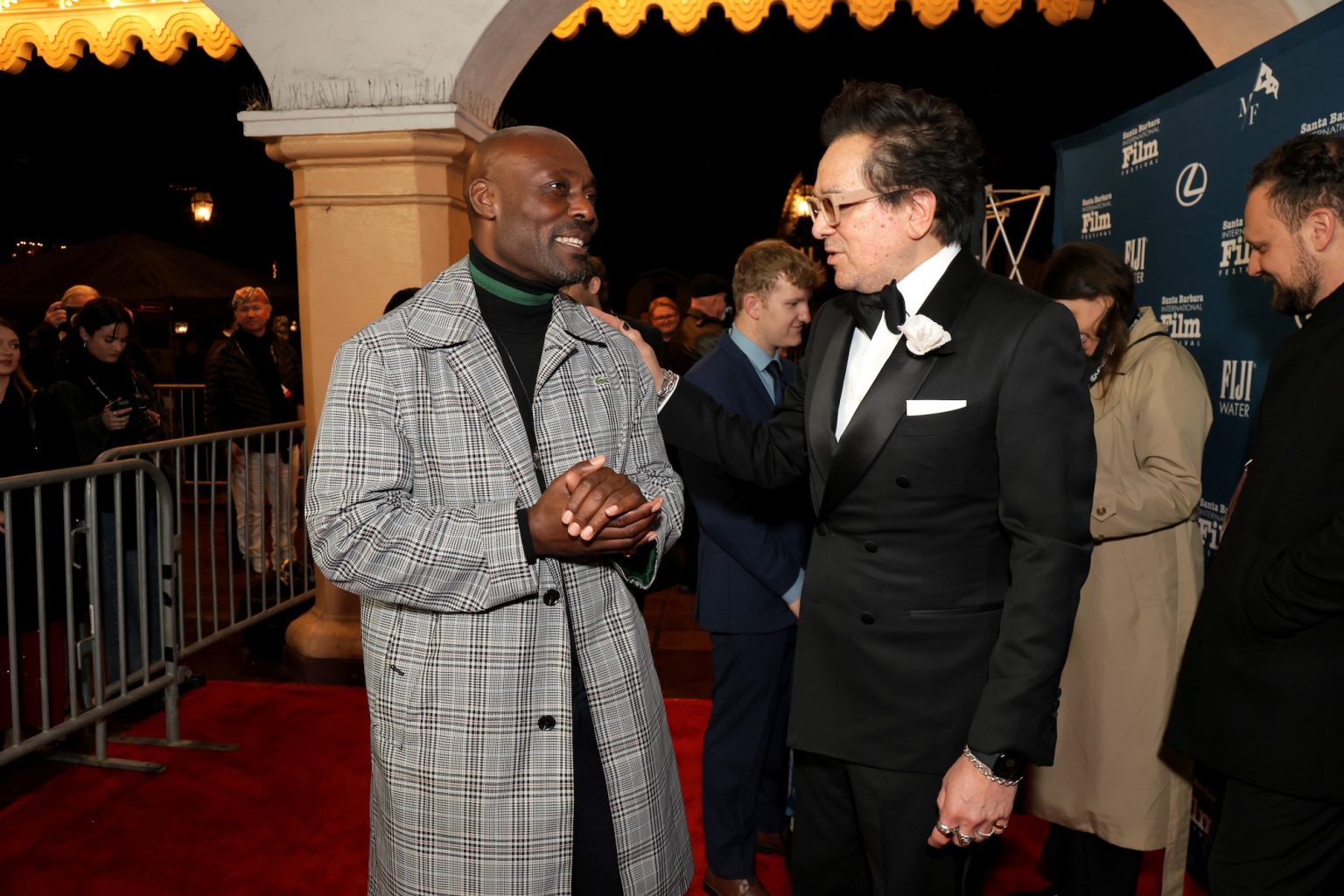 SANTA BARBARA, CALIFORNIA - FEBRUARY 06: (L-R) Jimmy Jean-Louis and SBIFF Executive Director Roger Durling attend the Outstanding Performer of the Year Award ceremony during the 40th Santa Barbara International Film Festival at Arlington Theatre on February 06, 2025 in Santa Barbara, California. (Photo by Rebecca Sapp/Getty Images for Santa Barbara International Film Festival)