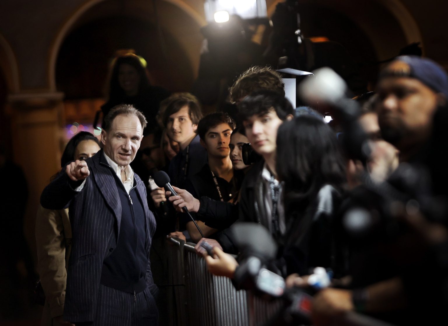 SANTA BARBARA, CALIFORNIA - FEBRUARY 06: Honoree Ralph Fiennes attends the Outstanding Performer of the Year Award ceremony during the 40th Santa Barbara International Film Festival at Arlington Theatre on February 06, 2025 in Santa Barbara, California. (Photo by Tibrina Hobson/Getty Images for Santa Barbara International Film Festival)