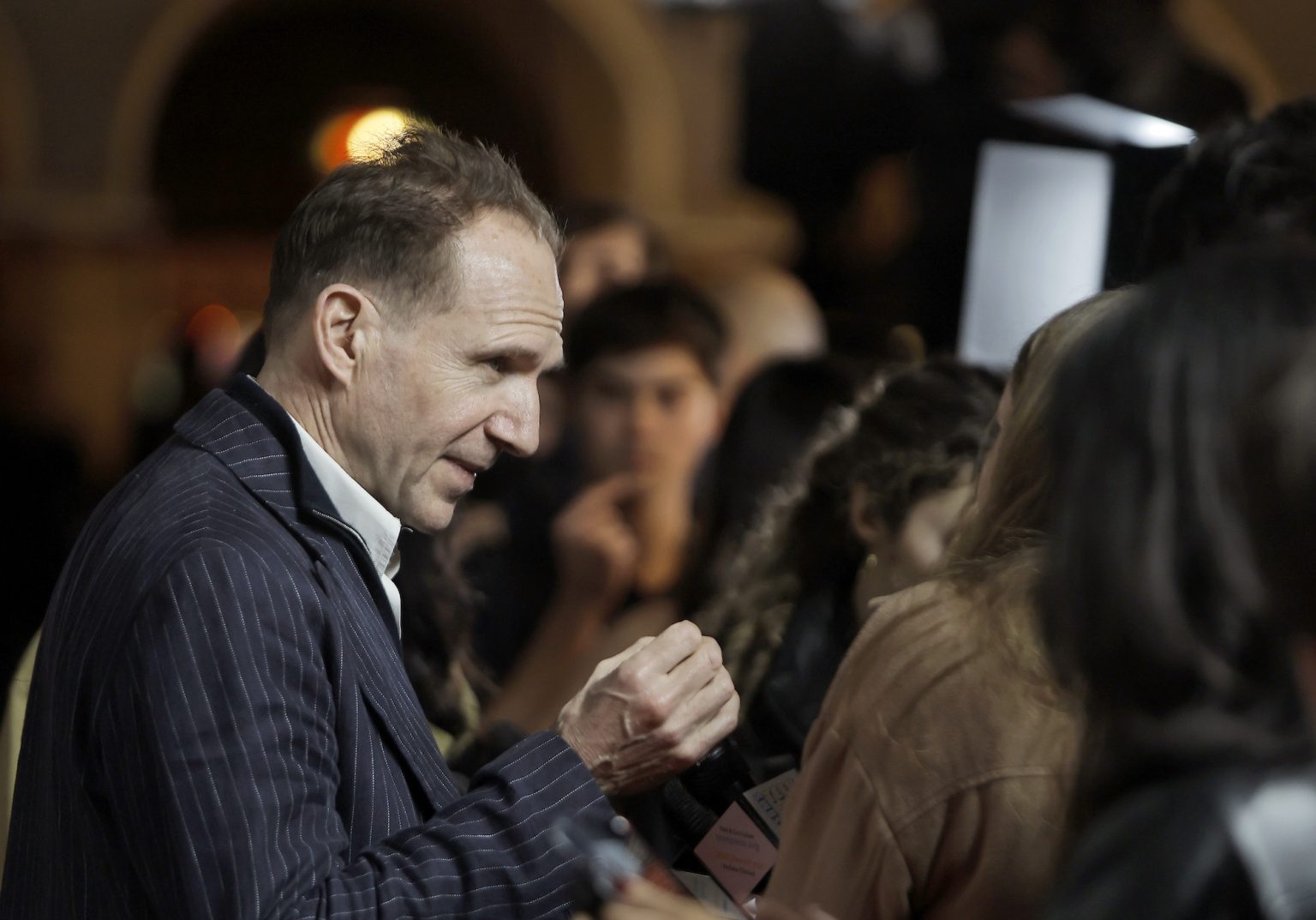 SANTA BARBARA, CALIFORNIA - FEBRUARY 06: Honoree Ralph Fiennes attends the Outstanding Performer of the Year Award ceremony during the 40th Santa Barbara International Film Festival at Arlington Theatre on February 06, 2025 in Santa Barbara, California. (Photo by Tibrina Hobson/Getty Images for Santa Barbara International Film Festival)