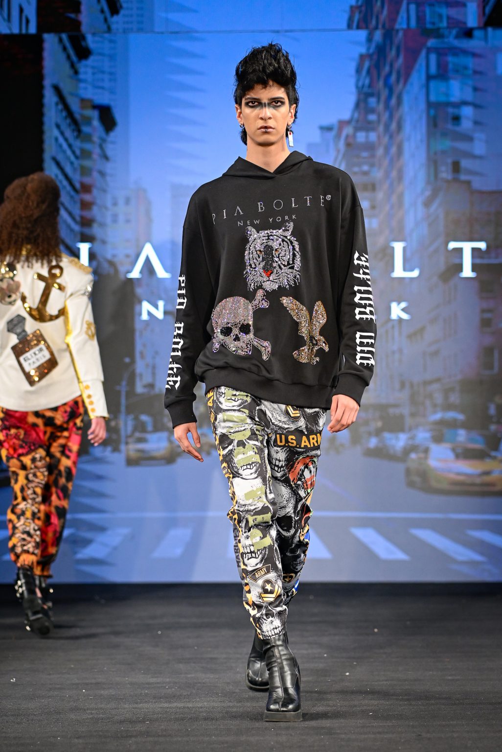 NEW YORK, NEW YORK - FEBRUARY 06: A model walks the runway at the Pia Bolte show during New York Fashion Week Powered By Art Hearts Fashion at The Angel Orensanz Foundation on February 06, 2025 in New York City. (Photo by Arun Nevader/Getty Images for Art Hearts Fashion)
