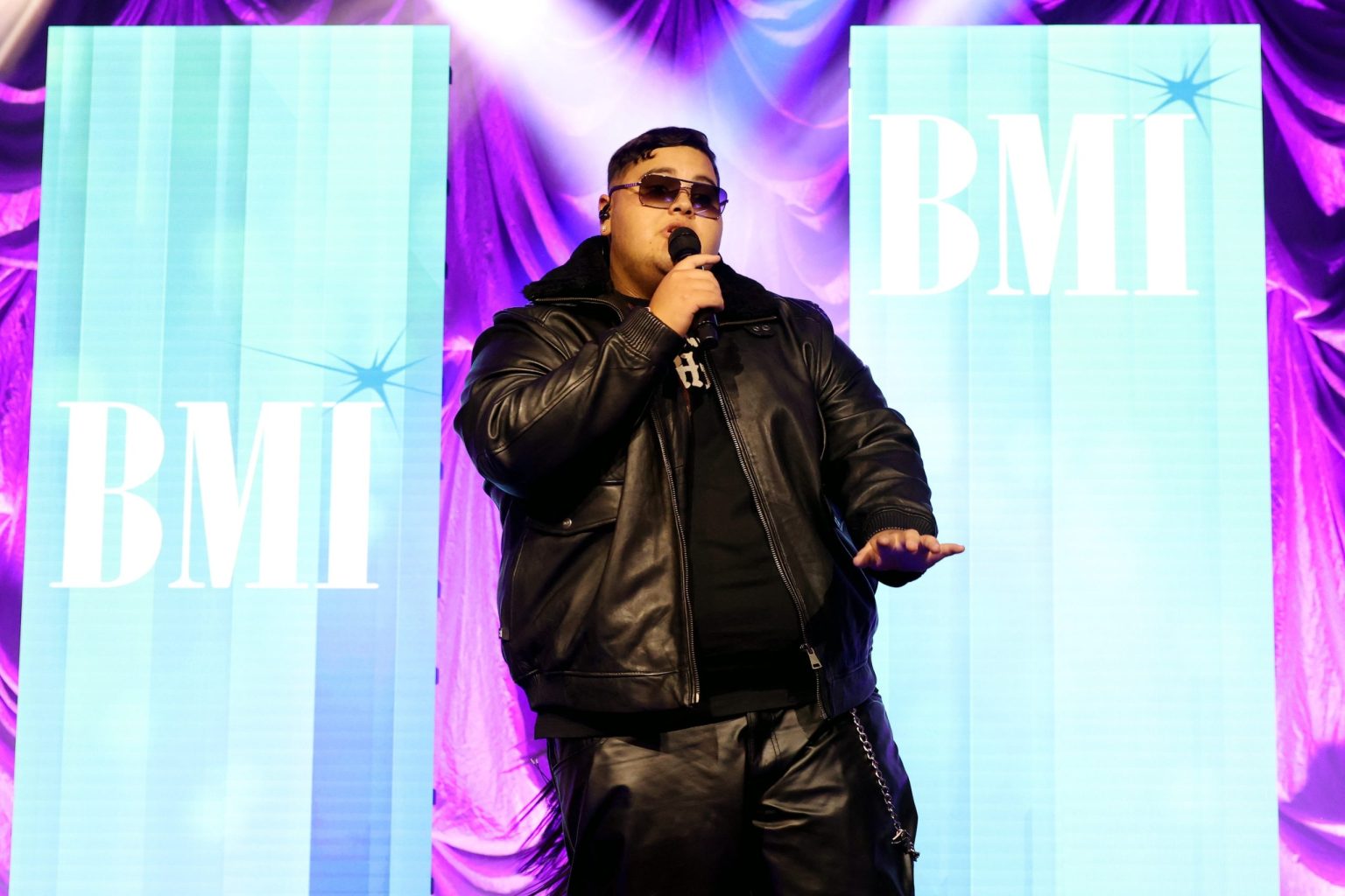 MIAMI, FLORIDA - MARCH 06: FloyyMenor performs at the BMI Latin Awards on March 06, 2025 in Miami, Florida. (Photo by Alexander Tamargo/Getty Images for BMI)