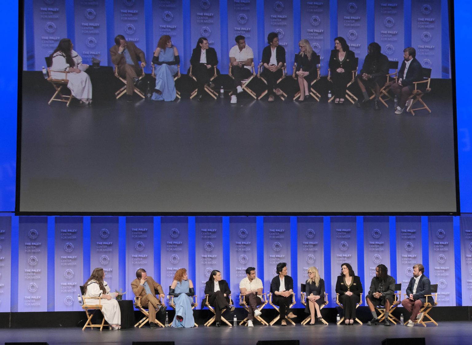 HOLLYWOOD CA - MARCH 29: Moderator Aidy Bryant with the cast and creatives of Poker Face at PaleyFest LA 2025 honoring Poker Face, presented by the Paley Center for Media, at the DOLBY THEATRE on March 29, 2025 in Hollywood, California. © Courtney McAllister