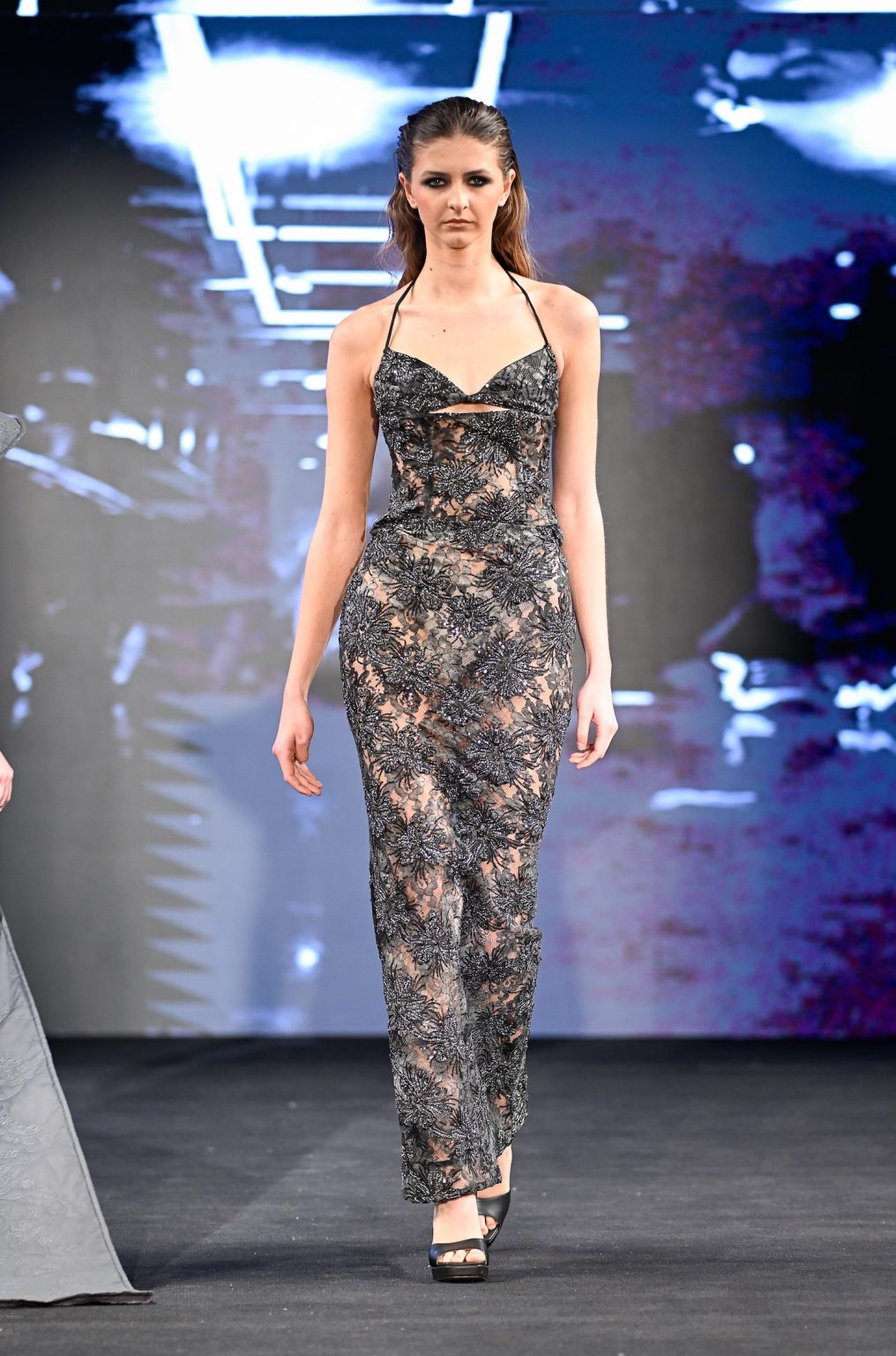 NEW YORK, NEW YORK - FEBRUARY 06: A model walks the runway at the Samuel Gärtner show during New York Fashion Week Powered By Art Hearts Fashion at The Angel Orensanz Foundation on February 06, 2025 in New York City. (Photo by Arun Nevader/Getty Images for Art Hearts Fashion)