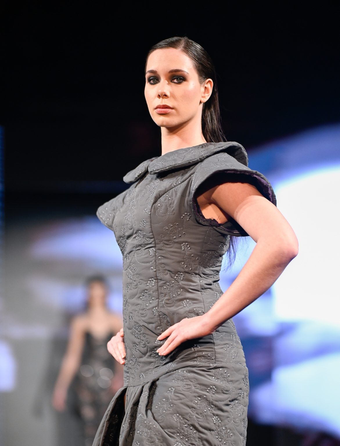 NEW YORK, NEW YORK - FEBRUARY 06: A model walks the runway at the Samuel Gärtner show during New York Fashion Week Powered By Art Hearts Fashion at The Angel Orensanz Foundation on February 06, 2025 in New York City. (Photo by Arun Nevader/Getty Images for Art Hearts Fashion)