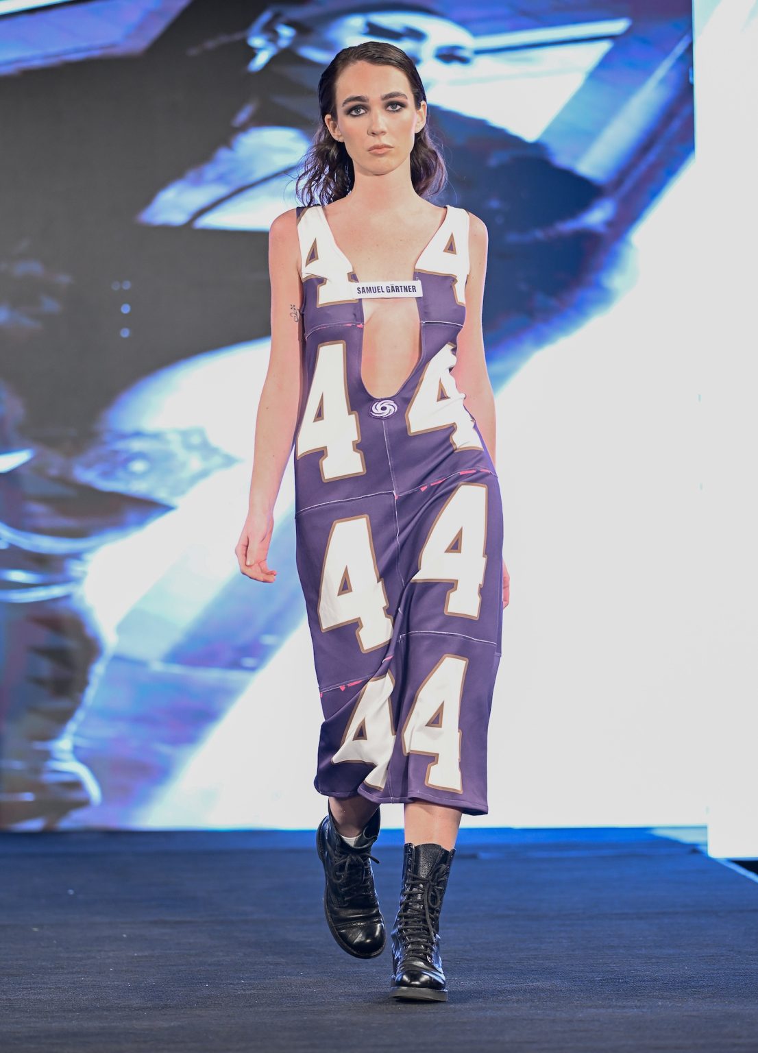 NEW YORK, NEW YORK - FEBRUARY 06: A model walks the runway at the Samuel Gärtner show during New York Fashion Week Powered By Art Hearts Fashion at The Angel Orensanz Foundation on February 06, 2025 in New York City. (Photo by Arun Nevader/Getty Images for Art Hearts Fashion)