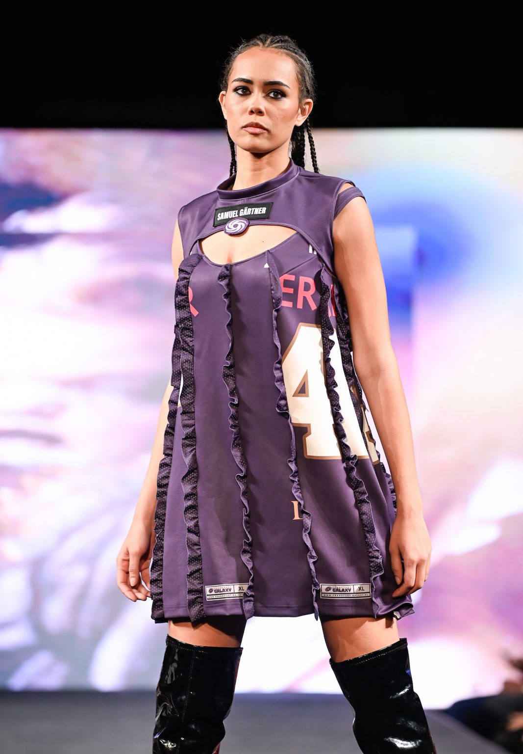 NEW YORK, NEW YORK - FEBRUARY 06: A model walks the runway at the Samuel Gärtner show during New York Fashion Week Powered By Art Hearts Fashion at The Angel Orensanz Foundation on February 06, 2025 in New York City. (Photo by Arun Nevader/Getty Images for Art Hearts Fashion)