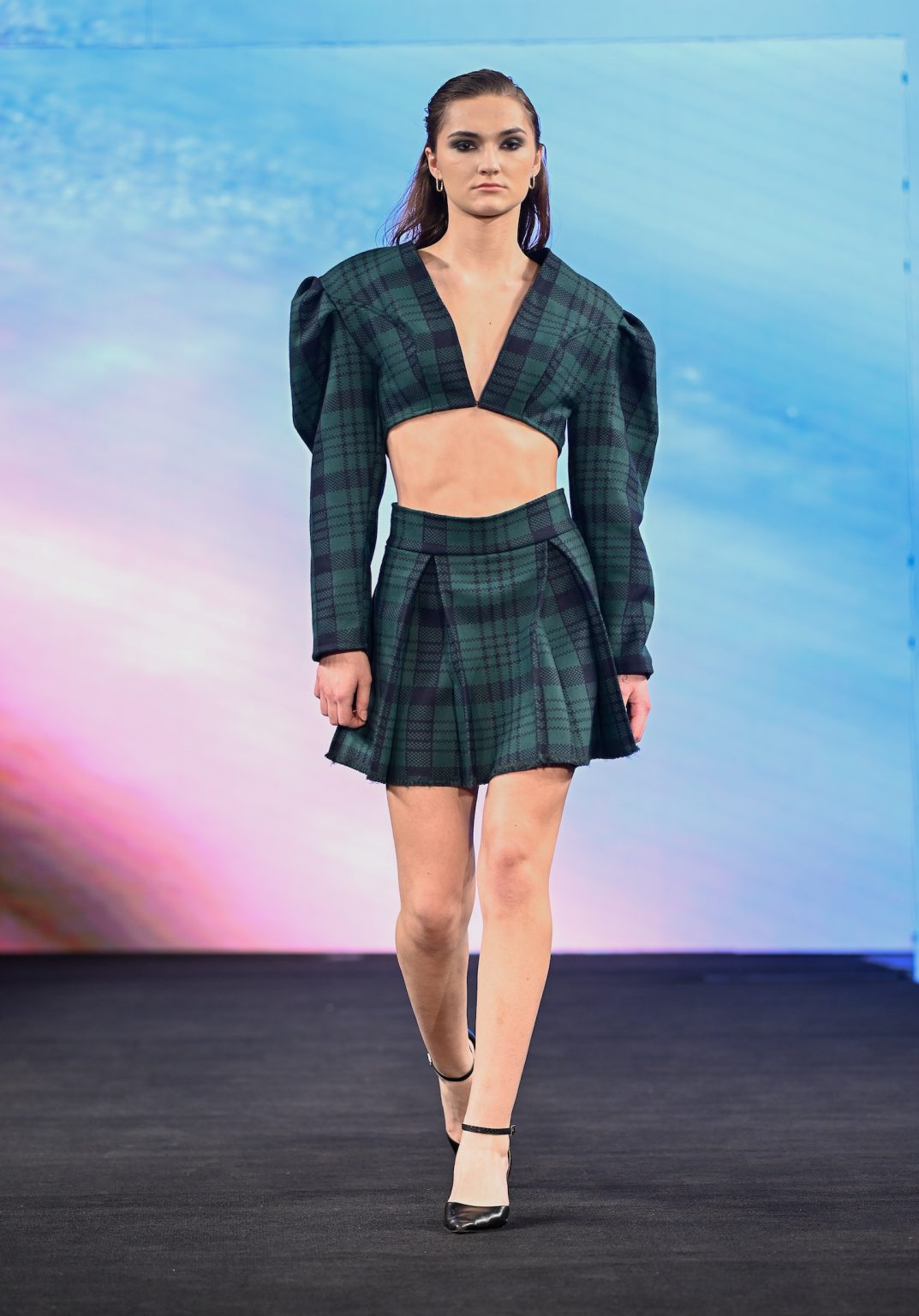 NEW YORK, NEW YORK - FEBRUARY 06: A model walks the runway at the Samuel Gärtner show during New York Fashion Week Powered By Art Hearts Fashion at The Angel Orensanz Foundation on February 06, 2025 in New York City. (Photo by Arun Nevader/Getty Images for Art Hearts Fashion)