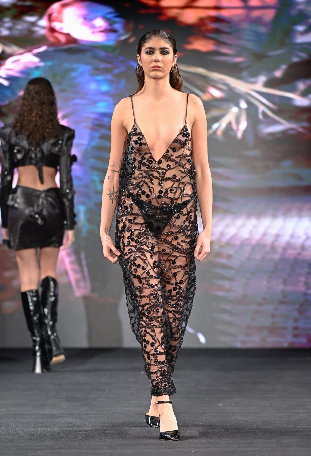 NEW YORK, NEW YORK - FEBRUARY 06: A model walks the runway at the Samuel Gärtner show during New York Fashion Week Powered By Art Hearts Fashion at The Angel Orensanz Foundation on February 06, 2025 in New York City. (Photo by Arun Nevader/Getty Images for Art Hearts Fashion)