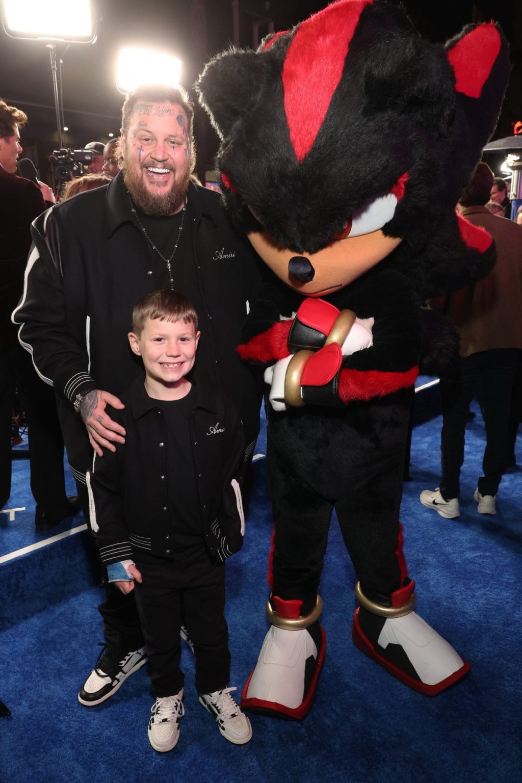 HOLLYWOOD, CALIFORNIA - DECEMBER 16: (L-R) Jelly Roll and Noah Buddy DeFord attend the "Sonic The Hedgehog 3" Los Angeles premiere at the TCL Chinese Theatre on December 16, 2024, in Hollywood, California. (Photo by Phillip Faraone/Getty Images for Paramount Pictures)