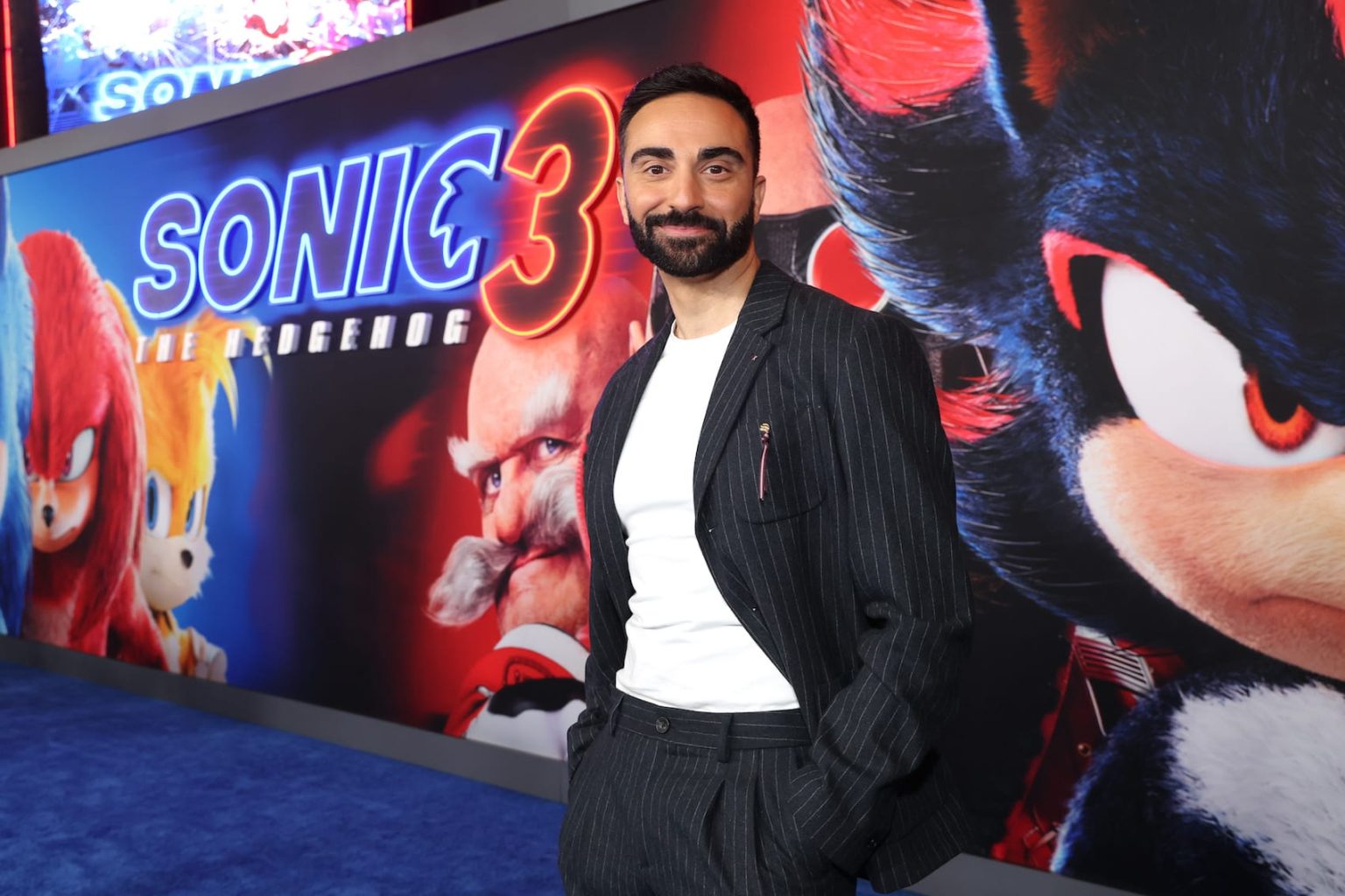 HOLLYWOOD, CALIFORNIA - DECEMBER 16: Lee Majdoub attends the "Sonic The Hedgehog 3" Los Angeles premiere at the TCL Chinese Theatre on December 16, 2024, in Hollywood, California. (Photo by Phillip Faraone/Getty Images for Paramount Pictures)