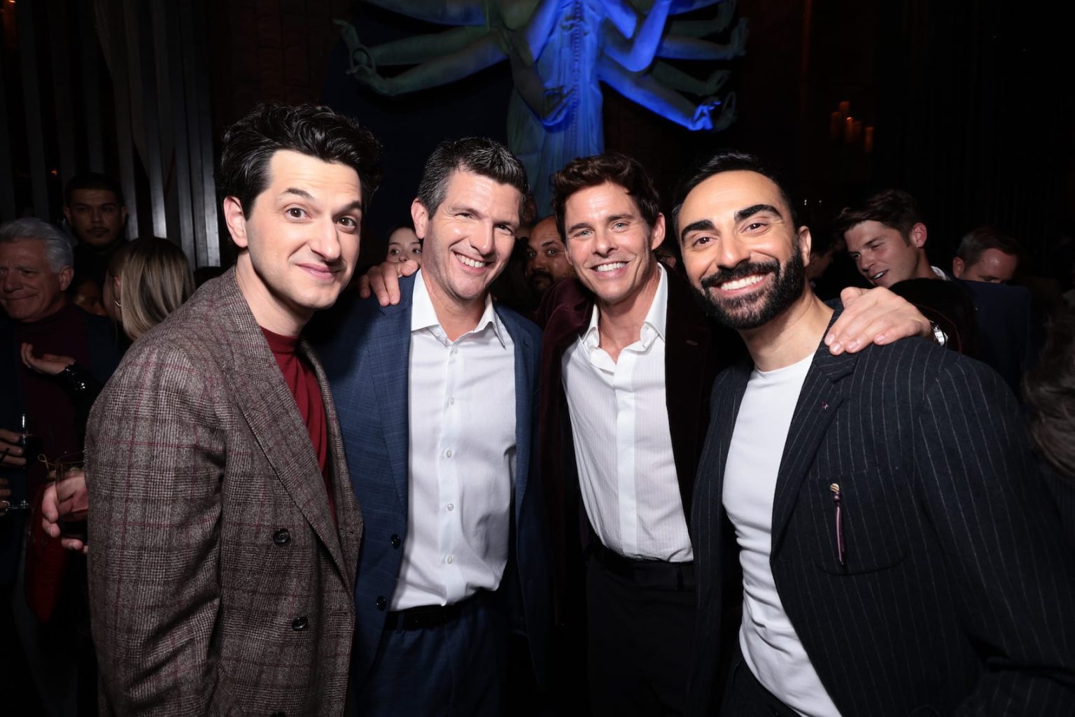 Ben Schwartz, Jeff Fowler, James Marsden and Lee Majdoub attend the "Sonic The Hedgehog 3" Los Angeles Premiere post-reception at TAO in Hollywood, CA on Monday, December 16, 2024 (photo: Alex J. Berliner/ABImages)