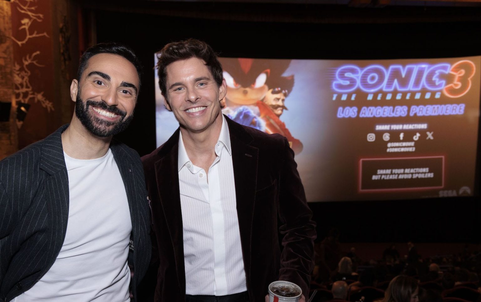 Lee Majdoub and James Marsden attend the "Sonic The Hedgehog 3" Los Angeles Premiere at the TCL Chinese Theatre in Hollywood, CA on Monday, December 16, 2024 (photo: Alex J. Berliner/ABImages)