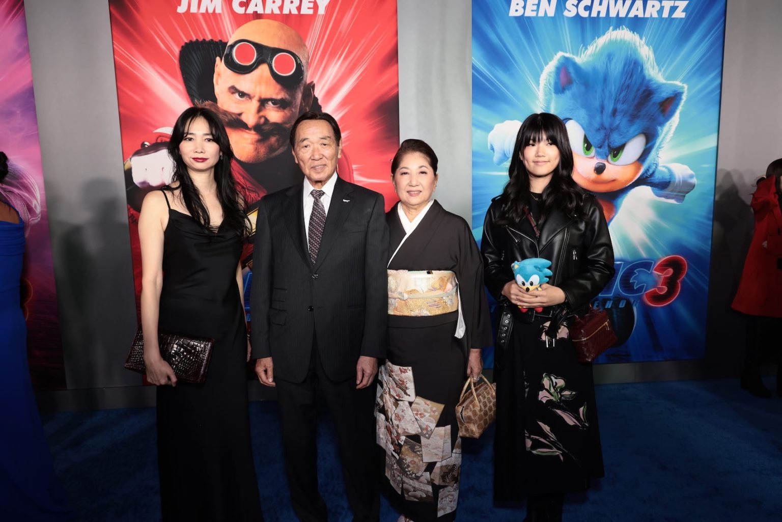 Megumi Satomi, Hajime Satomi, Mieko Satomi and Kate Satomi attend the "Sonic The Hedgehog 3" Los Angeles Premiere at the TCL Chinese Theatre in Hollywood, CA on Monday, December 16, 2024 (photo: Alex J. Berliner/ABImages)