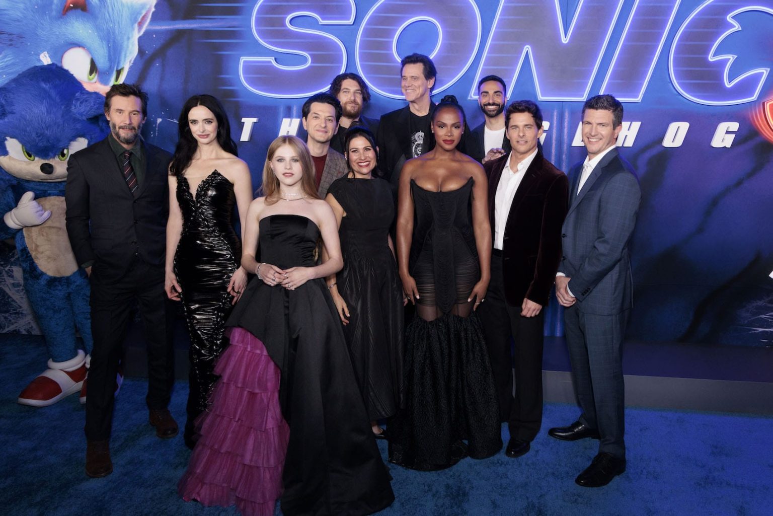 Keanu Reeves, Krysten Ritter, Alyla Browne, Ben Schwarts, Adam Pally, Colleen O’Shaughnessey, Jim Carrey, Tika Sumpter, Lee Majdoub, James Marsden and Jeff Fowler attend the "Sonic The Hedgehog 3" Los Angeles Premiere at the TCL Chinese Theatre in Hollywood, CA on Monday, December 16, 2024 (photo: Alex J. Berliner/ABImages)