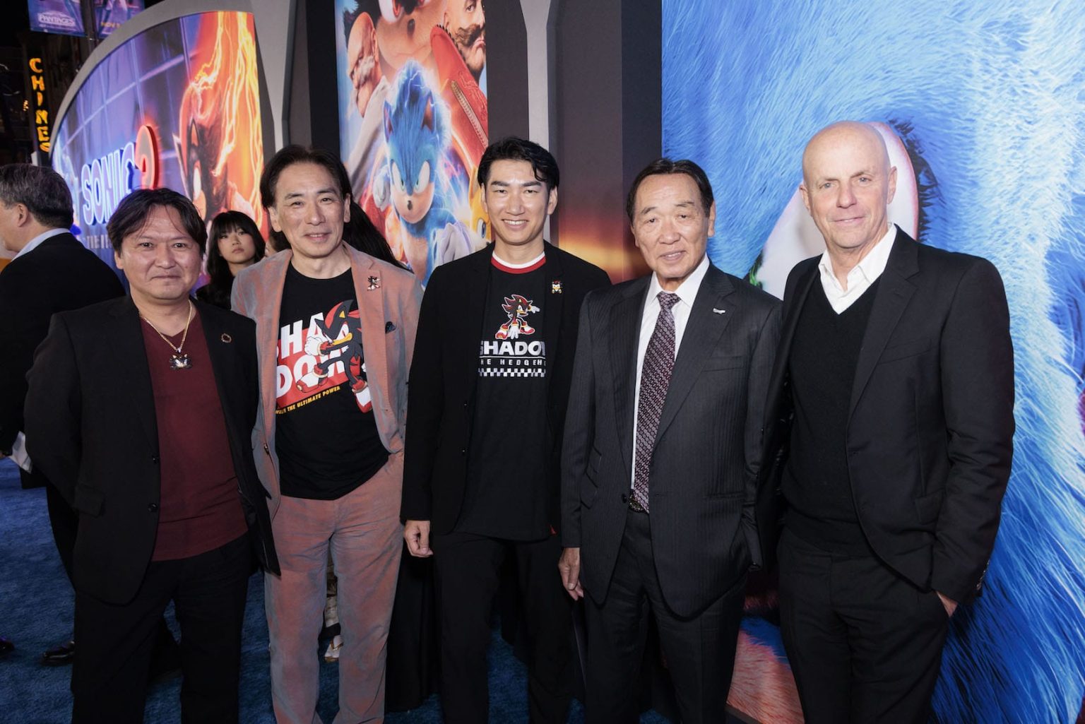 Takashi Iizuka, Shuji Utsumi, Haruki Satomi, Hajime Satomi and Neal H. Mortiz attend the "Sonic The Hedgehog 3" Los Angeles Premiere at the TCL Chinese Theatre in Hollywood, CA on Monday, December 16, 2024 (photo: Alex J. Berliner/ABImages)