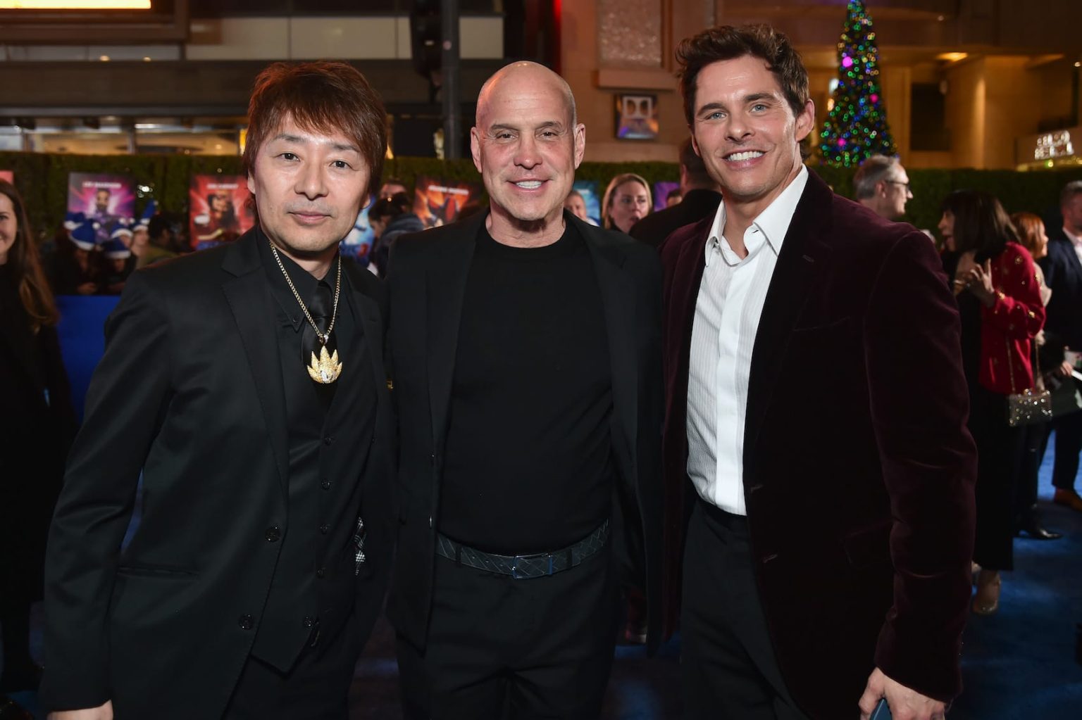 HOLLYWOOD, CALIFORNIA - DECEMBER 16: (L-R) Toru Nakahara, Brian Robbins, and James Marsden attend the "Sonic The Hedgehog 3" Los Angeles premiere at the TCL Chinese Theatre on December 16, 2024, in Hollywood, California. (Photo by Alberto E. Rodriguez/Getty Images for Paramount Pictures)