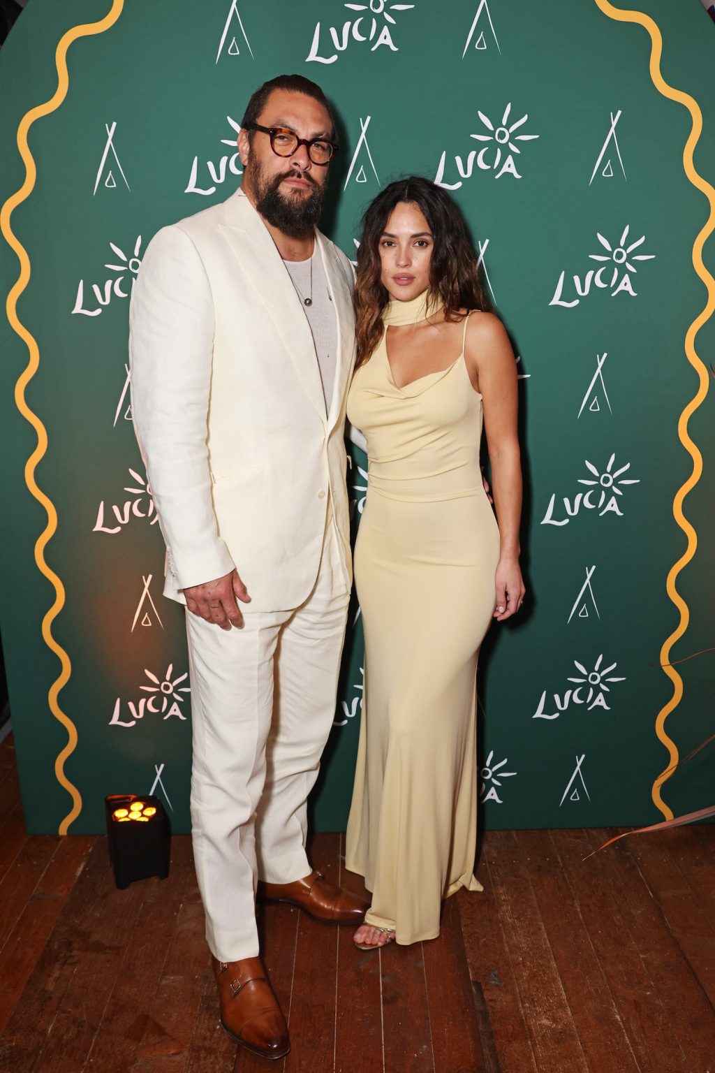 CANNES, FRANCE - MAY 19: Jason Momoa and Adria Arjona attend the "Splitsville" after-party presented by Minuty and Veuve Clicquot during the Cannes Film Festival at Lucia Cannes by Nikki Beach Hospitality Group on May 19, 2025 in Cannes, France. Photo by Dave Benett