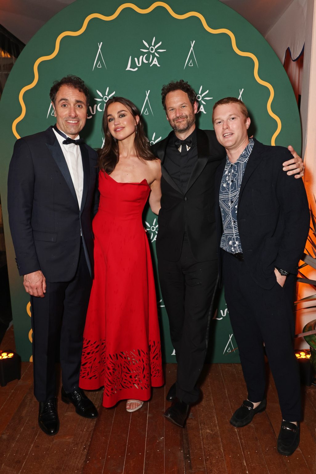 CANNES, FRANCE - MAY 19: (L to R) Michael Angelo Covino, Emily Korteweg, Kyle Marvin and Adam Paulsen attend the "Splitsville" after-party presented by Minuty and Veuve Clicquot during the Cannes Film Festival at Lucia Cannes by Nikki Beach Hospitality Group on May 19, 2025 in Cannes, France. Photo by Dave Benett