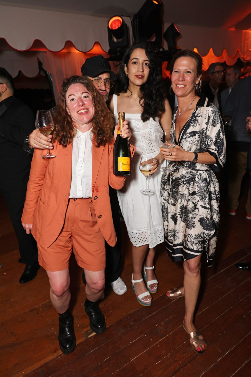 CANNES, FRANCE - MAY 19: (L to R) Lizzie Gillett, Ian Bonhote, Hanna Flint and Anna Smith Tenser attend the "Splitsville" after-party presented by Minuty and Veuve Clicquot during the Cannes Film Festival at Lucia Cannes by Nikki Beach Hospitality Group on May 19, 2025 in Cannes, France. Photo by Dave Benett