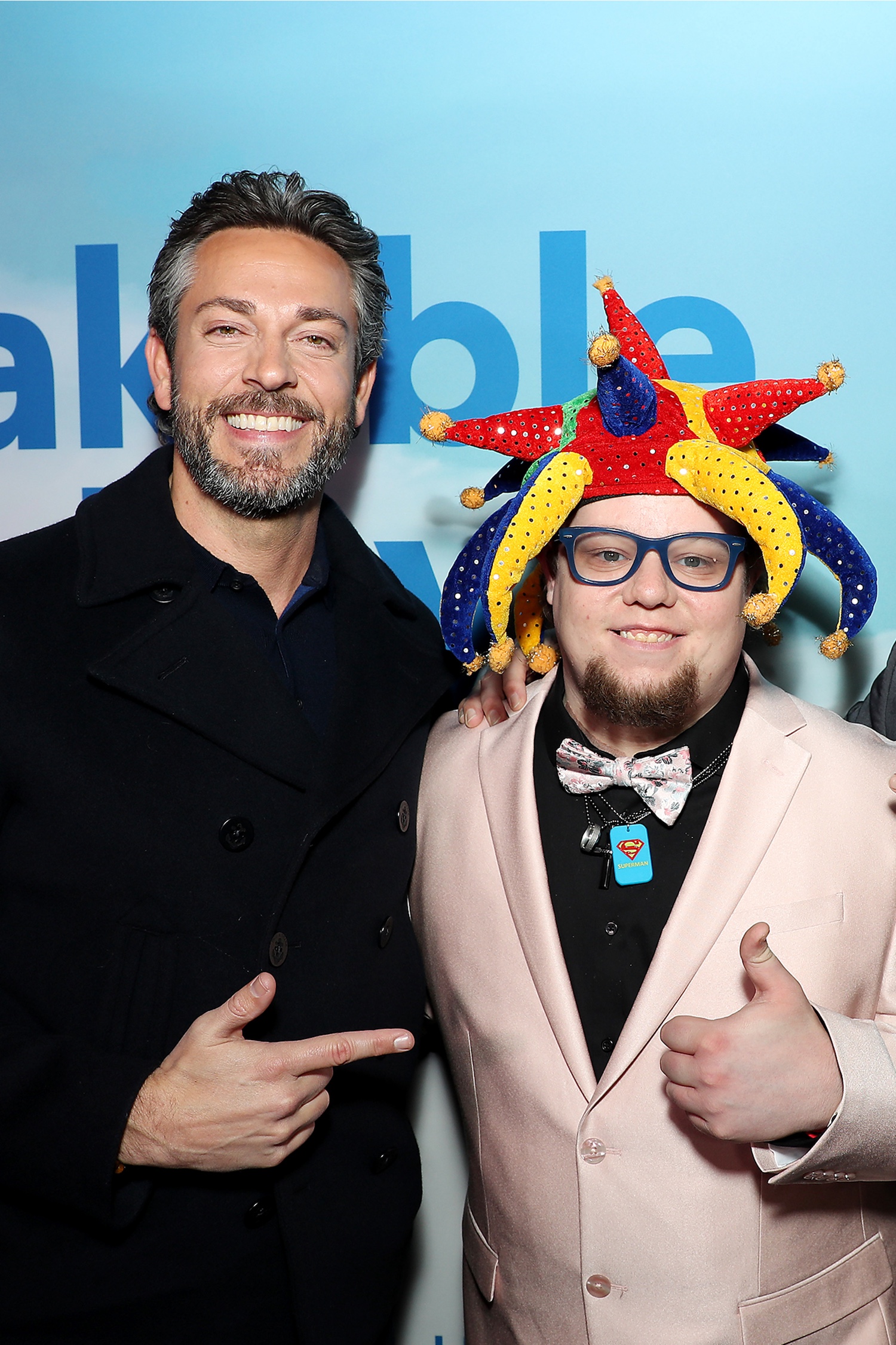 New York, New York - 2/19/25 - Zachary Levi and Austin “AuzMan” LeRette attends New York Premiere “The Unbreakable Boy” Hosted by Lionsgate and Kingdom Story Company -PICTURED: Zachary Levi and Austin “AuzMan” LeRette - PHOTO by: Marion Curtis / StarPix - Location: AMC Lincoln Square